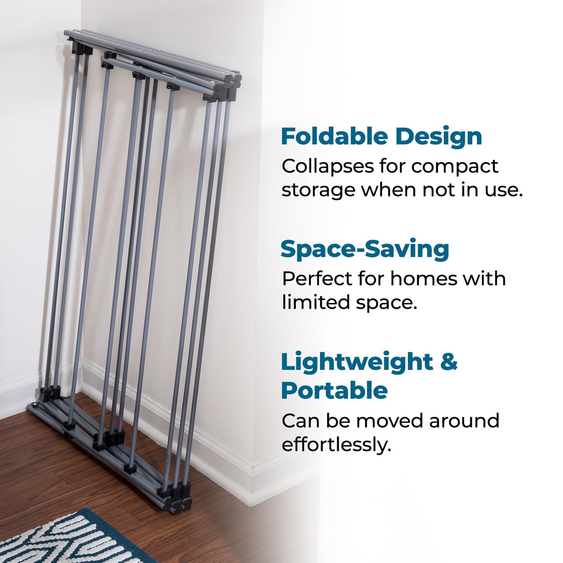 Honey-Can-Do Collapsible Laundry Drying Rack, Sturdy Steel, Foldable & Portable Clothes Drying Rack, Space-Saving Design, Indoor & Outdoor Drying, Ideal for Laundry Room 50lb Capacity, Silver
