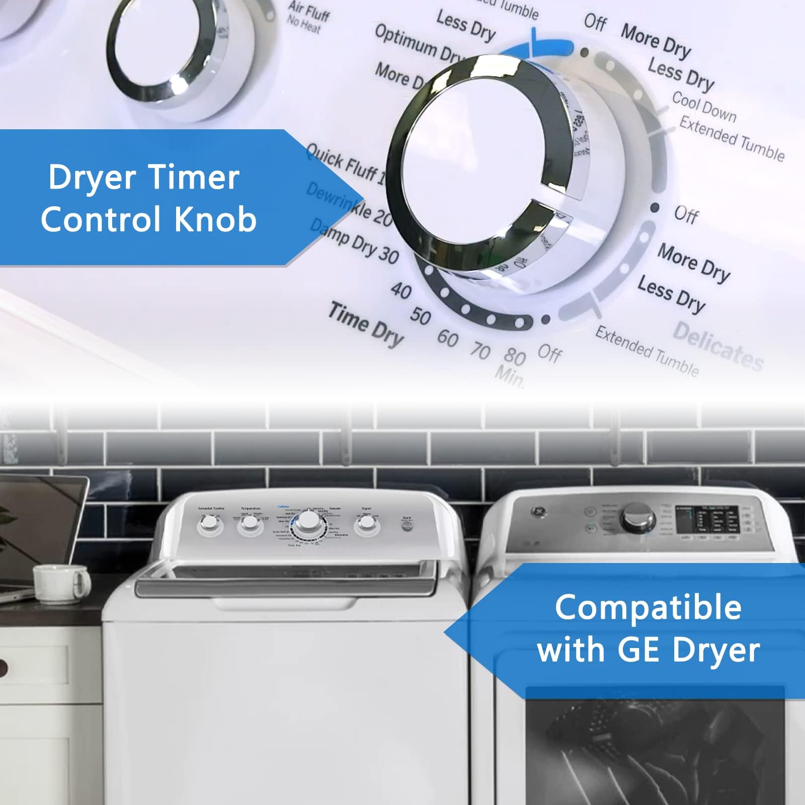 HPUY WE01X24552 Dryer Timer Control Knob Replacement Compatible with GE General Electric Dryer Knob Replacement Models GTD33EASK0WW GTD42EASJ2WW GTD45EASJ2WS GTD42EASJ0WW GTD42GASJ2WW