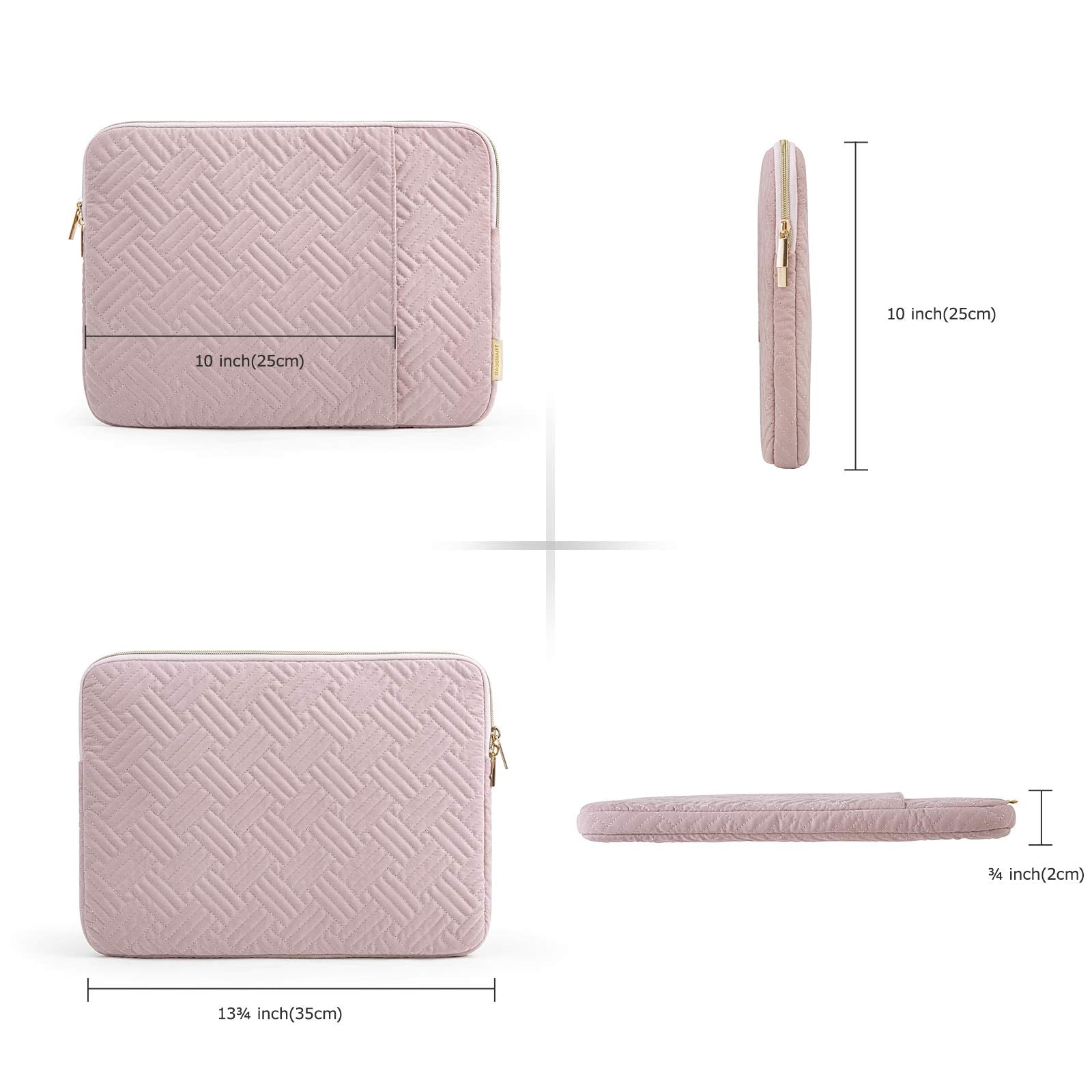 BAGSMART Laptop Sleeve Bag Compatible with MacBook Air/Pro, 13-13.3 inch Notebook, Compatible with MacBook Pro 14 Inch, MacBook Air M2 Sleeve 13 Inch, Repellent Protective Case with Pocket, Pink