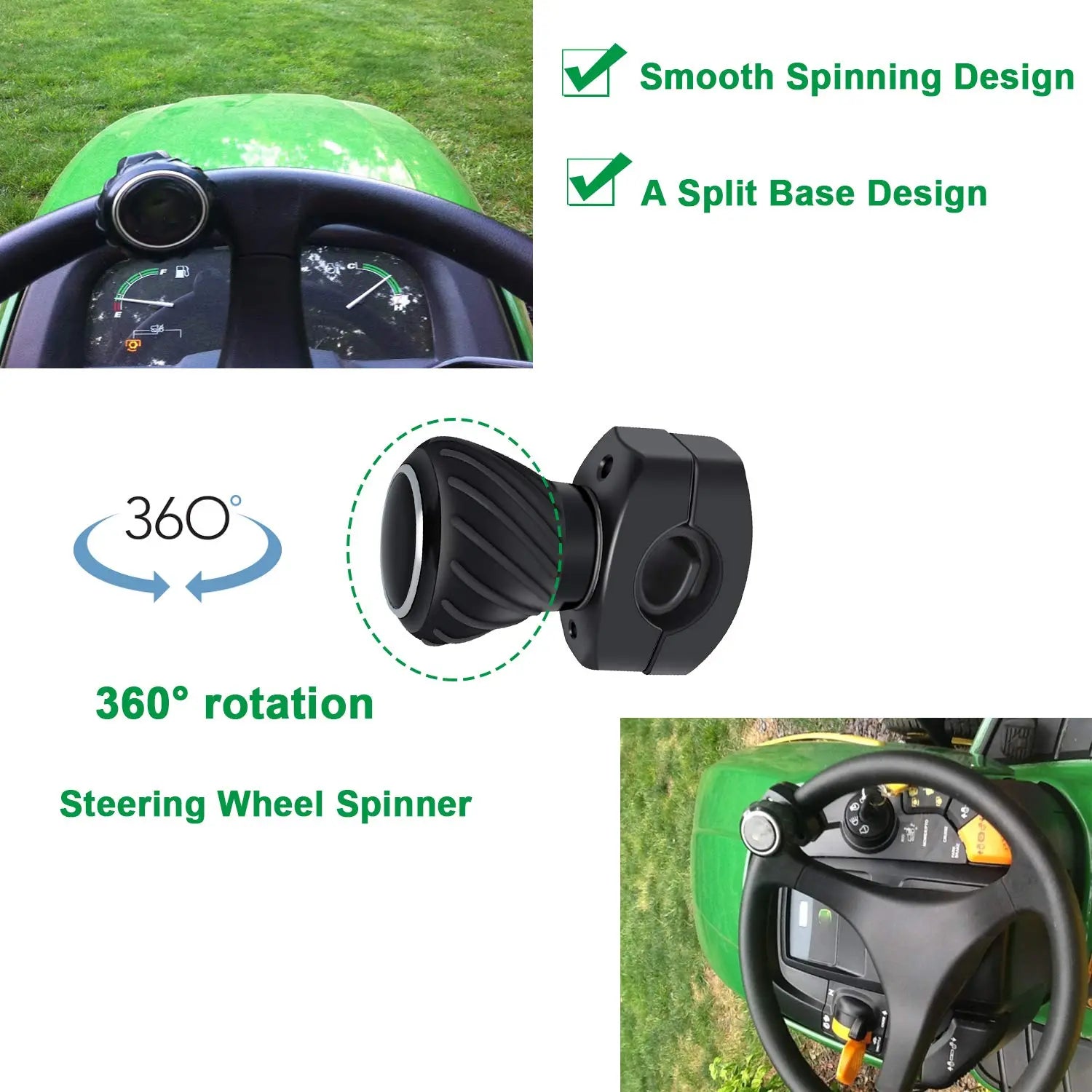 Tractor Steering Wheel Knob 𝙎𝙩𝙚𝙚𝙧𝙞𝙣𝙜 𝙒𝙝𝙚𝙚𝙡 𝙎𝙥𝙞𝙣𝙣𝙚𝙧 𝙆𝙣𝙤𝙗𝙨 for Kubota Jo-hn Dee-re Tractors, Cars, Trucks, Mowers, Forklifts, Universal Spinner Knob Steering Wheel Ball Knob