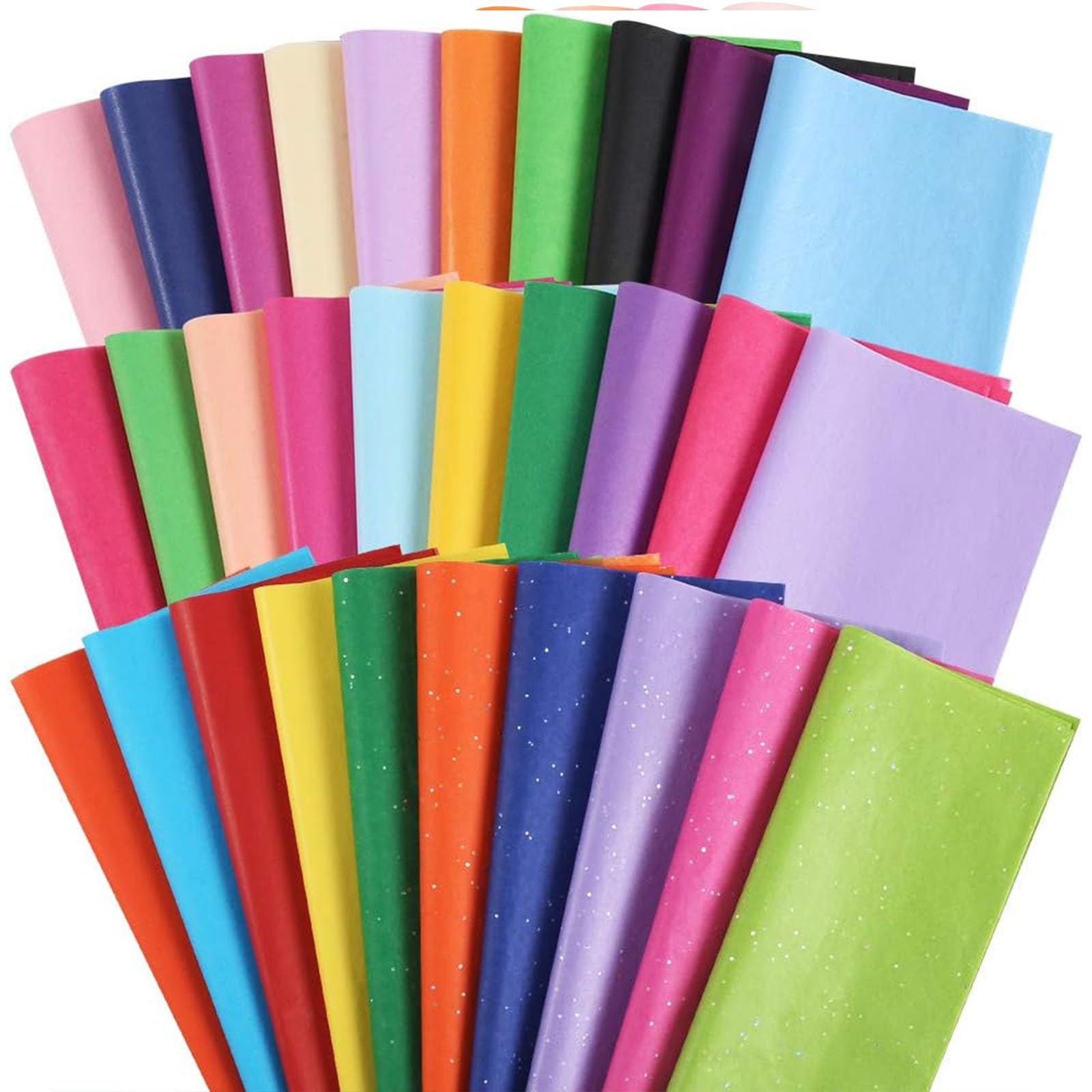3 Otters 150 Sheets Tissue Paper, 14x20 Inch Tissue Paper for Gift Bags 30 Colors Gift Wrap Supplies Bulk for Crafts Party Decorations Art Projects