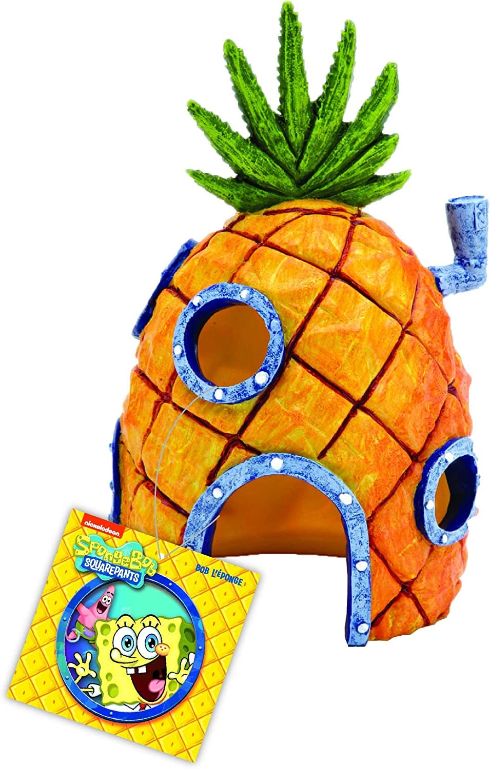 Penn-Plax (SBR10EO Spongebob Squarepants Officially Licensed Aquarium Ornament - Spongebob's Pineapple House - Medium