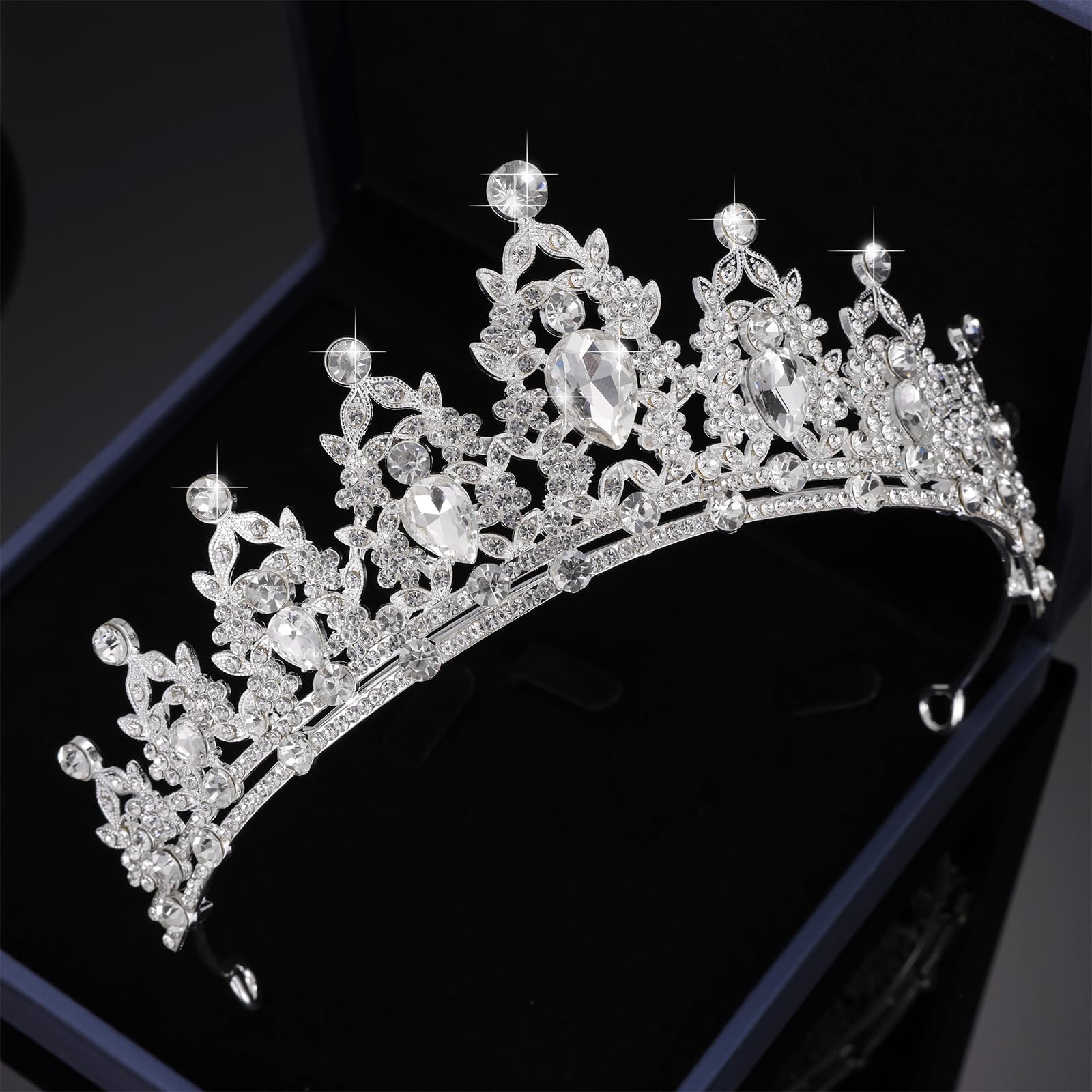 Kamirola - Queen Crown and Tiaras Princess Crown for Women and Girls Crystal Headbands for Bridal, Princess for Wedding and Party（01） (Silver)