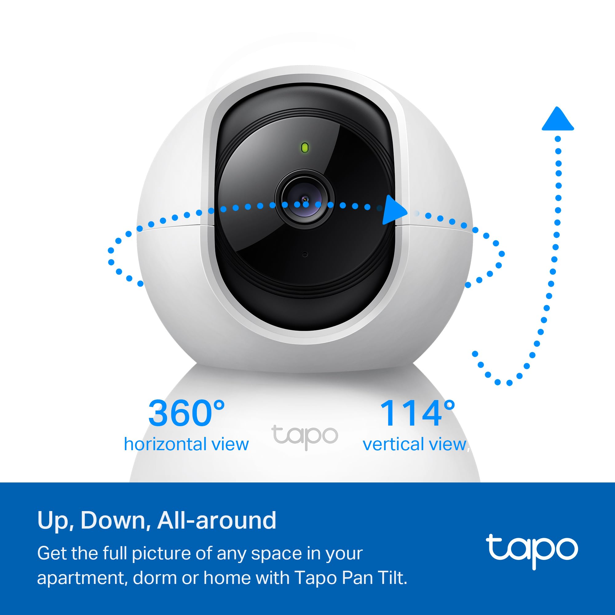 TP-Link Tapo 2K Pan/Tilt Security Camera for Baby Monitor, Dog Camera w/Motion Detection, 2-Way Audio, Siren, Night Vision, Cloud & SD Card Storage, Works with Alexa & Google Home, 2-Pack (C210P2)