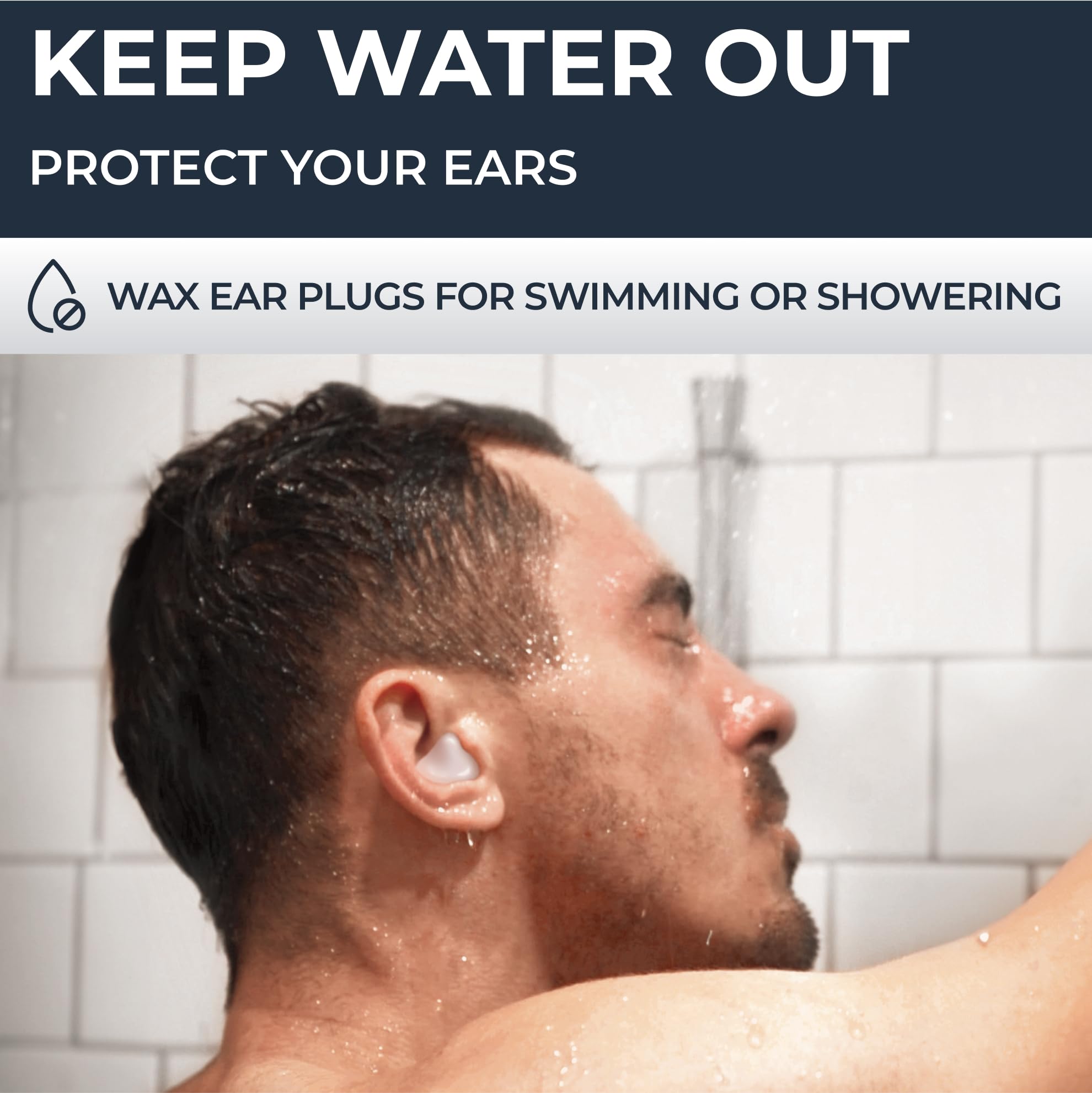 Peace&Quiet PQ Wax Ear Plugs for Sleeping, Swimming - 15 Soft Noise Cancelling Silicone Gel Wax Earplugs for Sleep and Swimmers, Ear Protection with Sound Blocking Level of 32 Db, (15-Pillows)