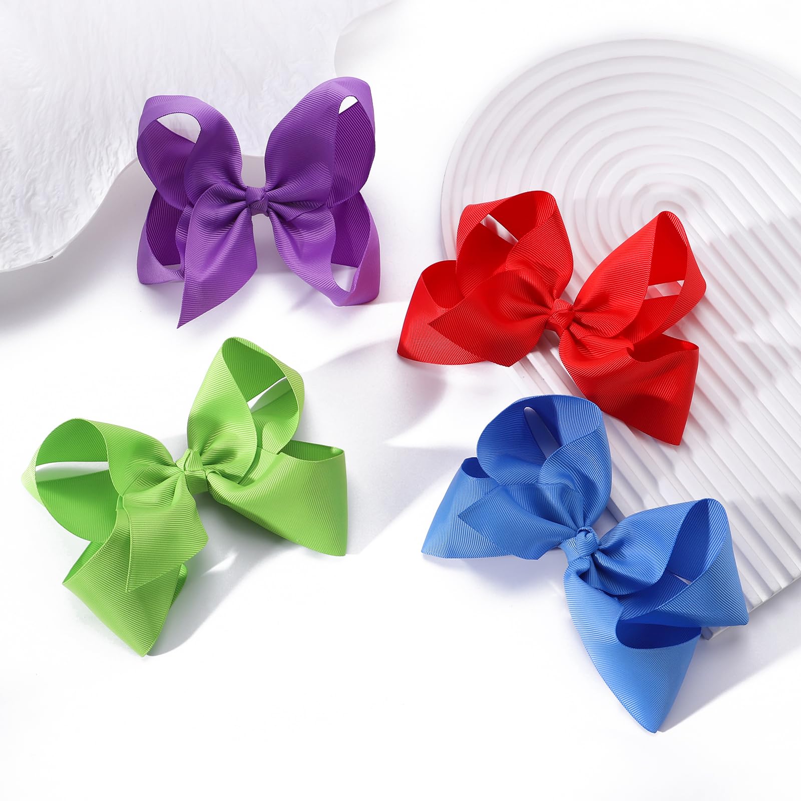 20PCS Big 6 Inch Hair Bows for Girls Grosgrain Ribbon Toddler Hair Accessories with Alligator Clips for Toddlers Baby Girls Kids Teens