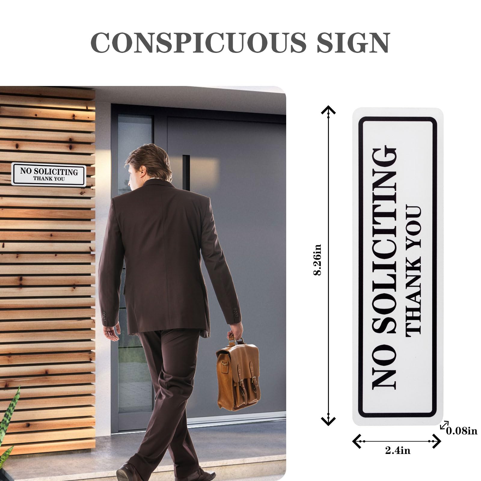 Qofaoye No Soliciting Sign for House That Keeps Solicitors Away, Super strong tape for all surfaces, 8.3 × 2.4 In,2025 version, Perfect for Home Office Front Doors, Windows, Walls, Courtyard