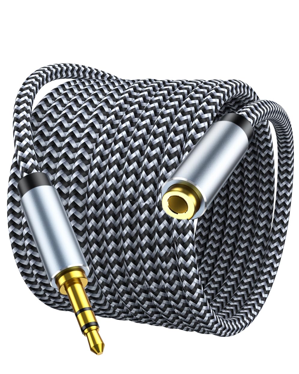 MORELECS Headphone Extension Cable 10ft - 3.5mm Extension Cable Nylon Braided Aux Cord Extender for Smartphones, Tablets, Media Players (No Mic Support)