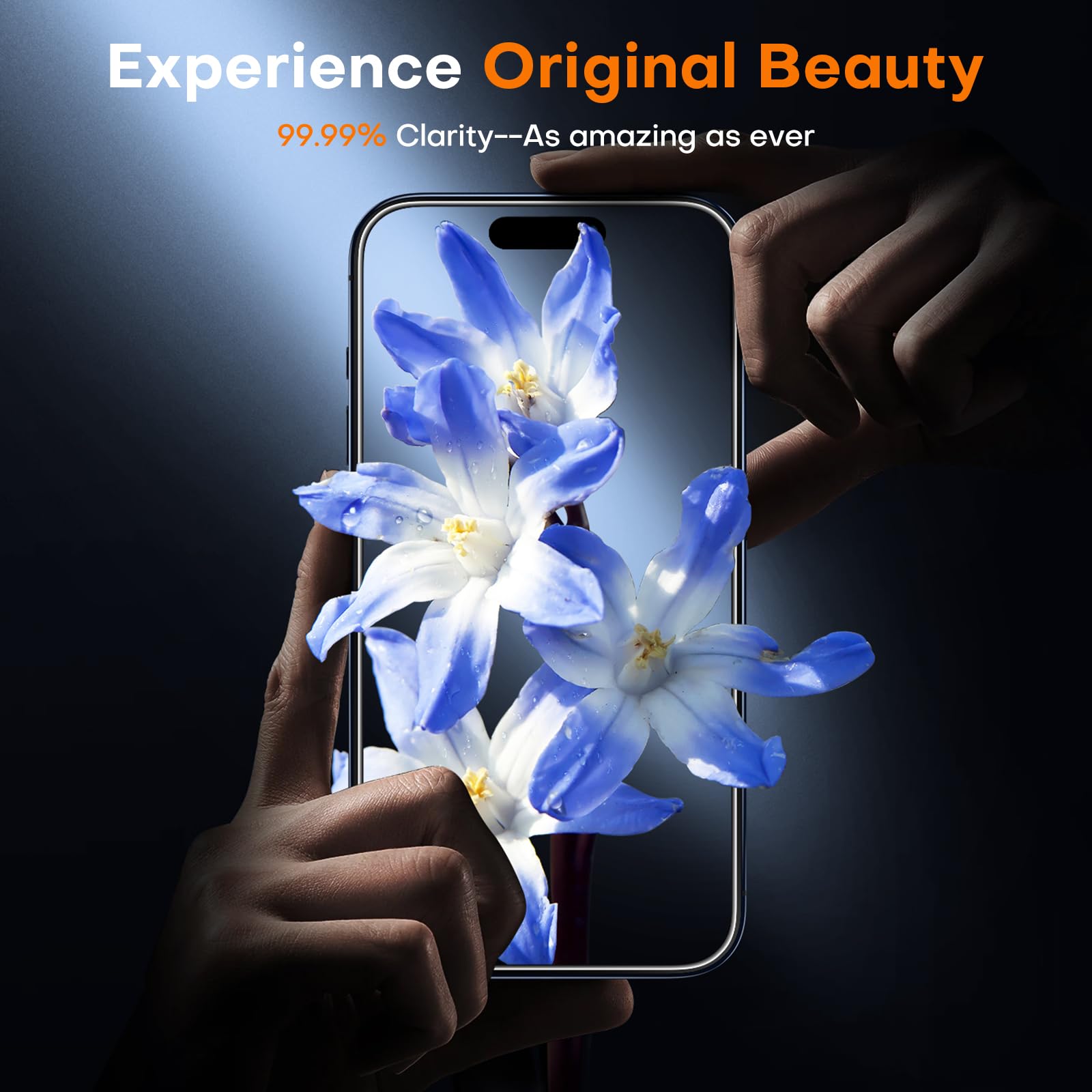 TOCOL for iPhone 15 Pro Max Screen Protector 9H Hardness Military Grade Shatterproof HD Tempered Glass for Full Coverage Easy Installation 2 Pack