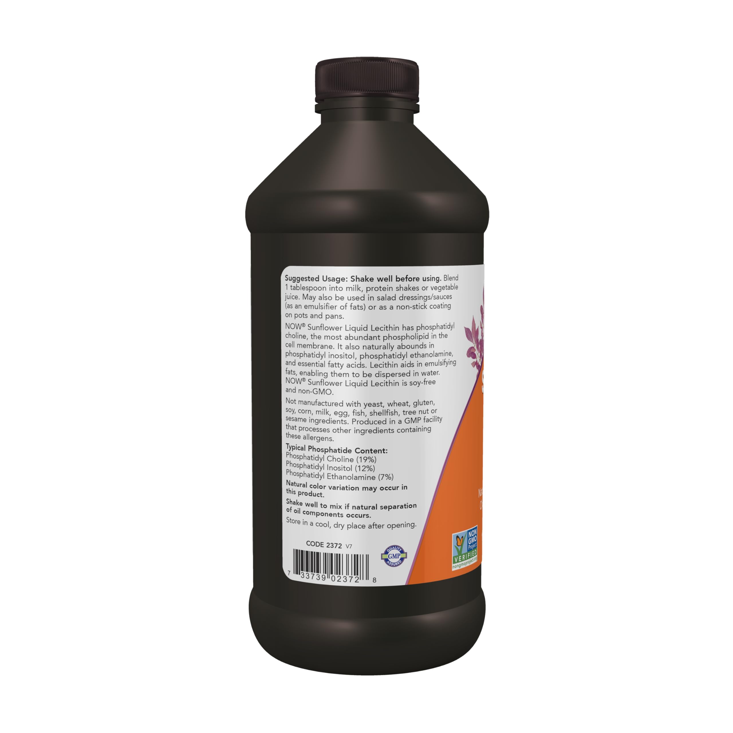 NOW Supplements, Sunflower Lecithin with naturally occurring Phosphatidyl Choline and Other Phosphatides, Liquid, 16-Ounce