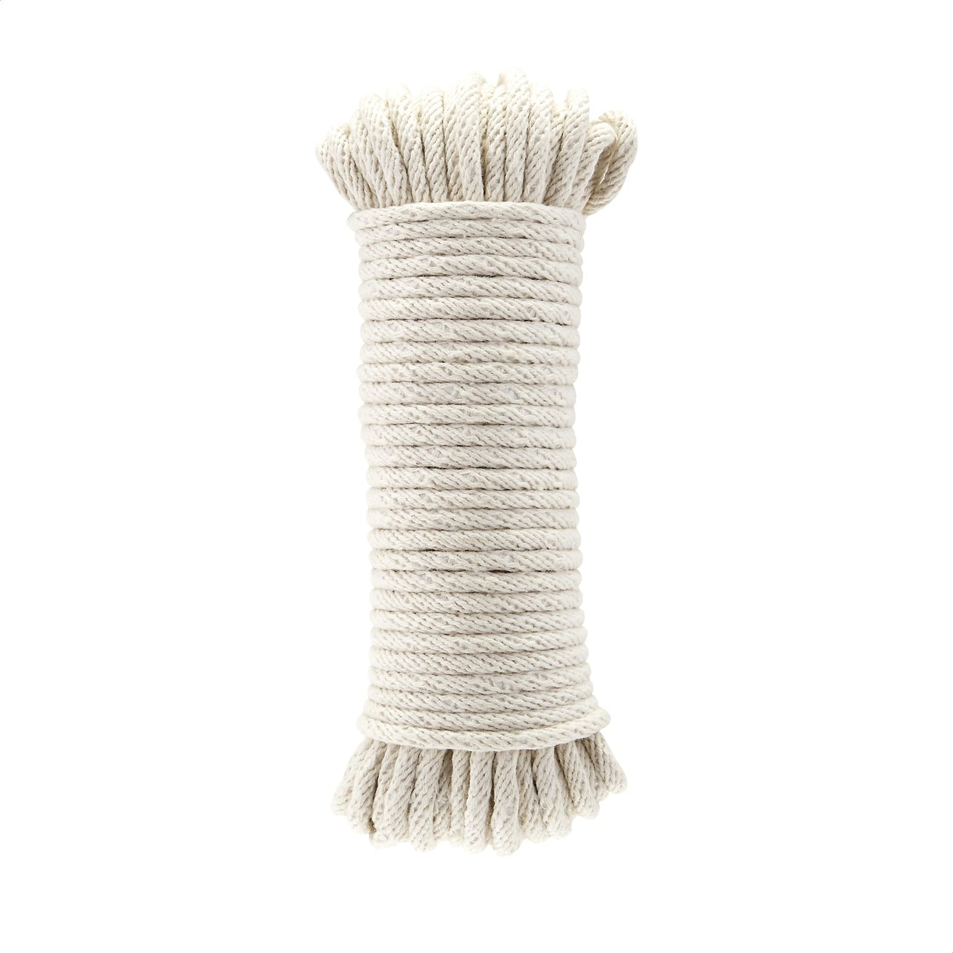 Amazon Basics Natural Cotton Braided Rope, All-Purpose, Clothesline, DIY Crafts, Versatile, Indoor & Outdoor Use, 3/16 Inch x 50 Foot (4.5mm x 15m), Off White