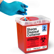 Sharps Container, Sharps Containers for Home Use, Needle Disposal Containers, Sharps Disposal Container, Biohazard Containers, Small Sharps Container - 2 Quart