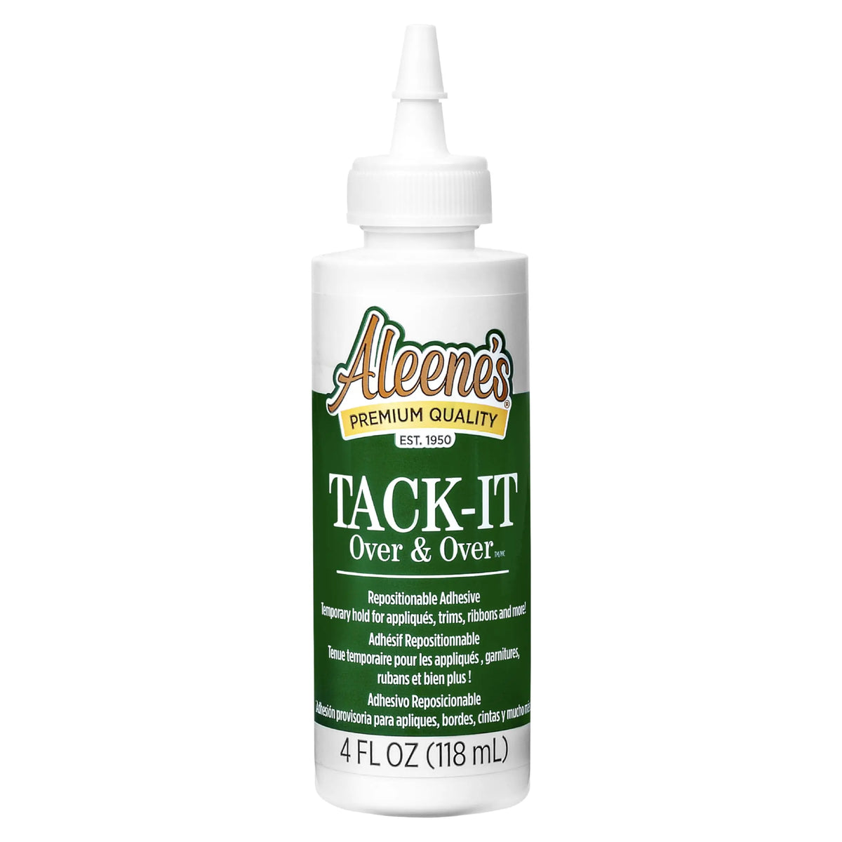 Aleene's Tack-It Over & Over Flüssigkleber 4 fl oz, repositionierbarer und ablösbarer Klebstoff, klar