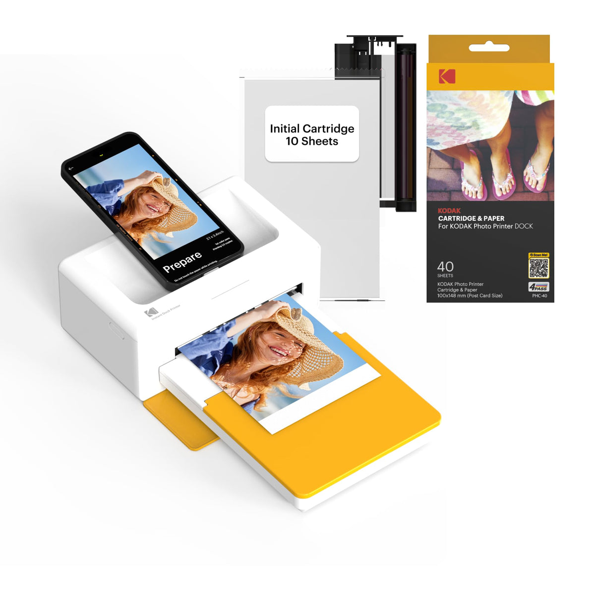 KODAK Dock Plus 4PASS Sofortbilddrucker, 10x15 cm, 90 Blatt Bundle