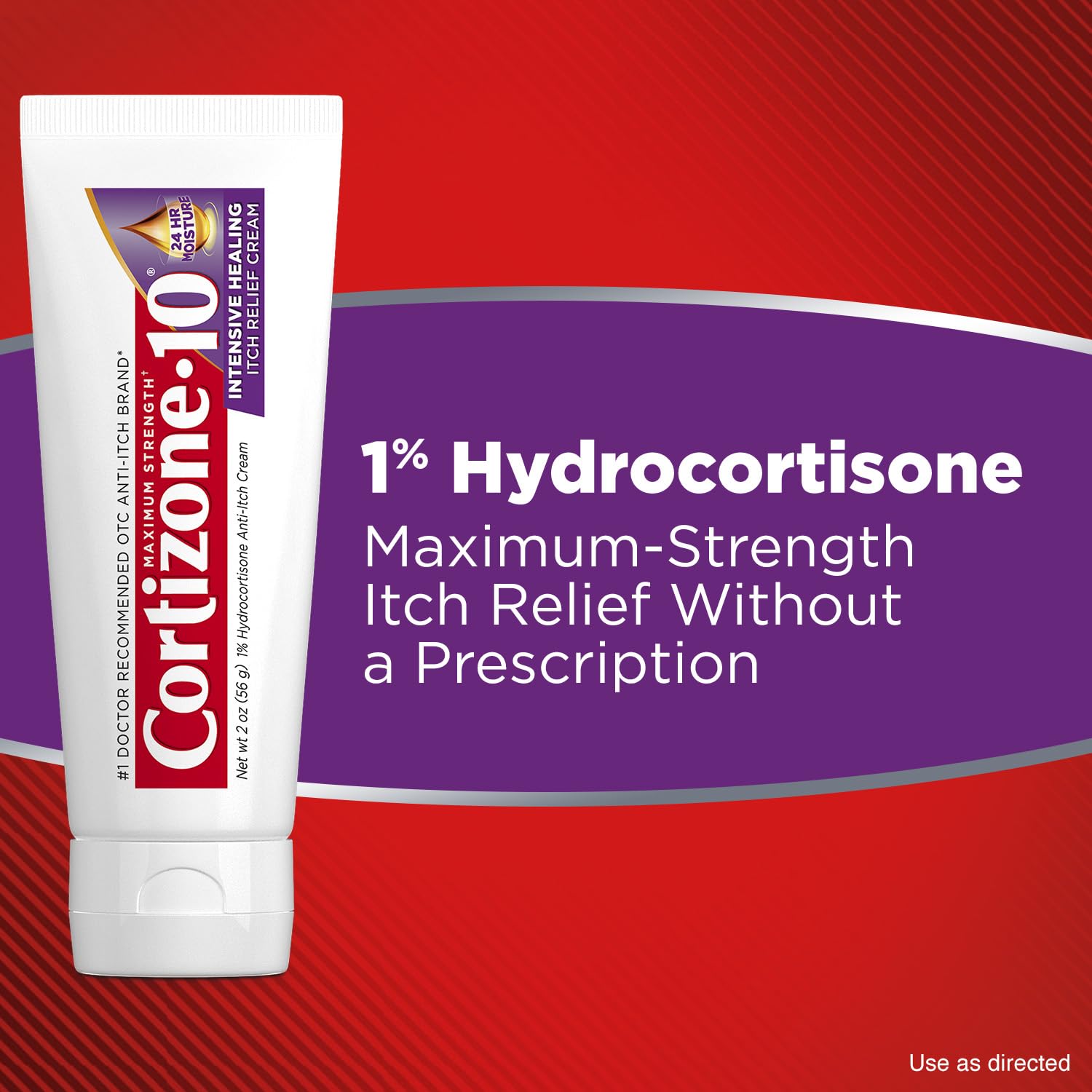 Cortizone-10 Maximum Strength Intensive Healing Itch Relief Cream, 1% Hydrocortisone, Fast-Acting, Anti-Itch Cream for Bug Bites, Rash, Eczema, Psoriasis, Poison Ivy, Oak, Sumac & More, 2 oz
