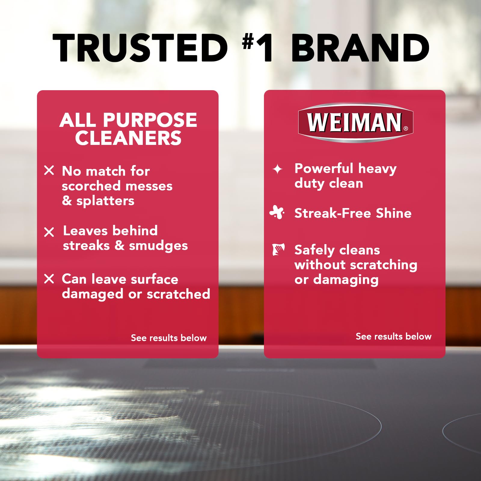 Weiman Ceramic and Glass Cooktop Cleaner - Heavy Duty Cleaner and Polish (10 Ounce Bottle and 3 Scrubbing Pads)