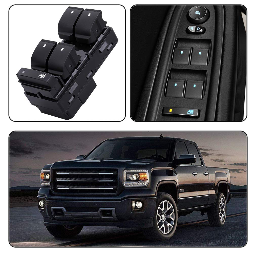 Obaee Driver Side Power Master Window Switch, Compatible with Chevy Silverado/Chevrolet Traverse/HHR/2007-2013 GMC Sierra/Yukon/Buick Enclave Replace OE 20945129 25789692