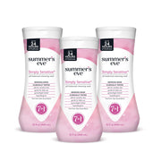 Summer's Eve Simply Sensitive Daily Gentle All Over Feminine Body Wash, Removes Odor, Feminine Wash pH Balanced, 15 fl oz, 3 Pack