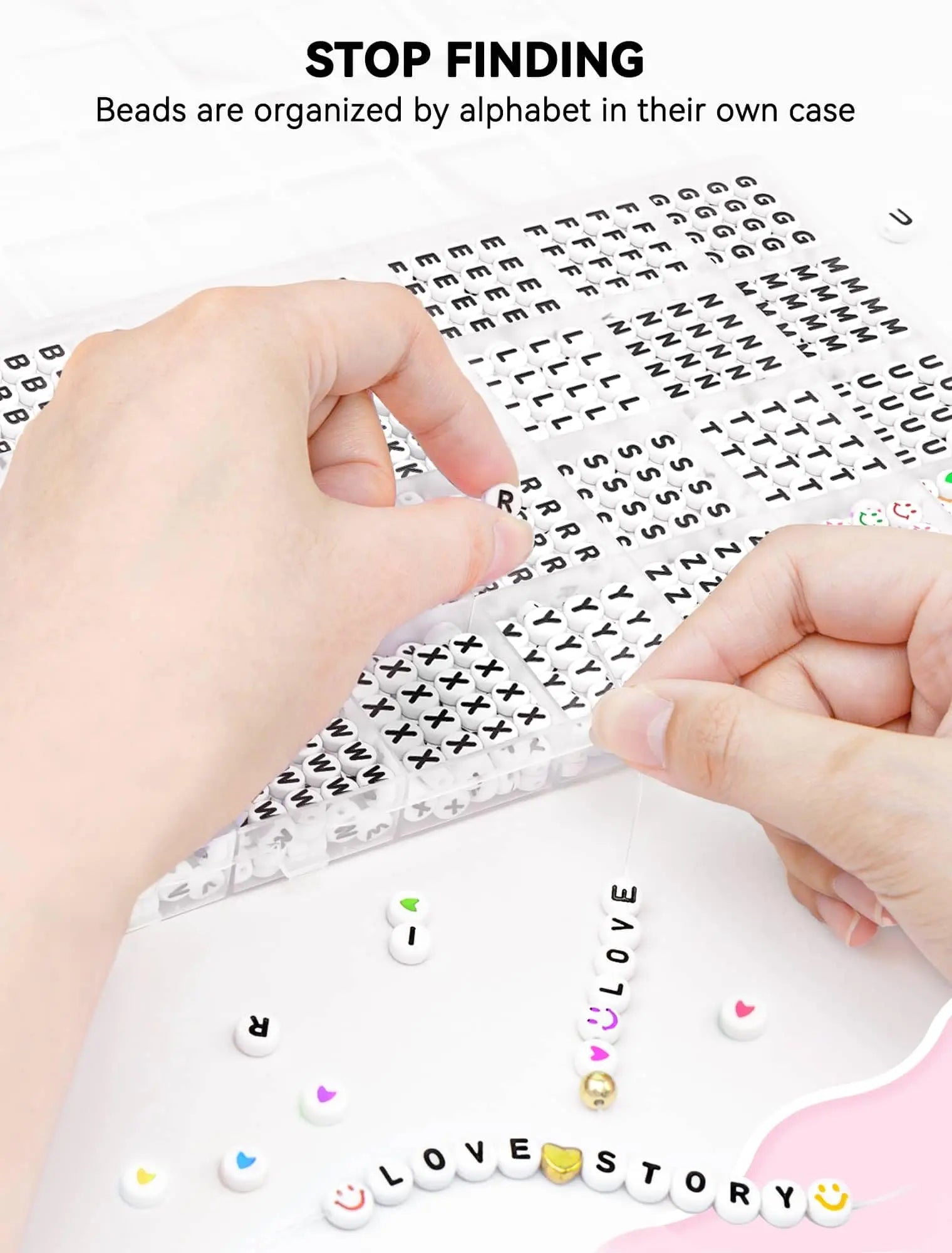 ARTDOT 1400 PCS Letter Beads for Jewelry Making Kit, 28 Styles Alphabet Beads for Friendship Bracelets Assorted Preppy Beads with Storage Case