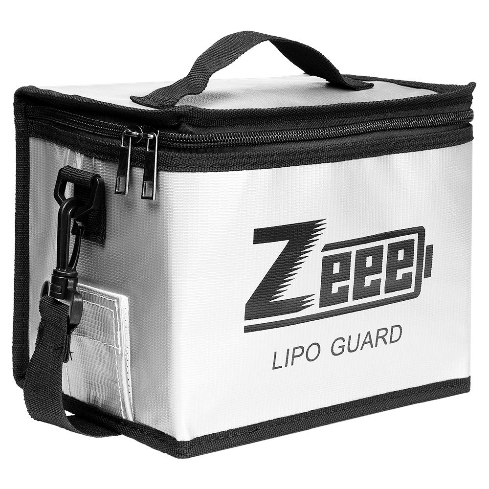 Zeee Feuerfeste explosionsgeschützte große Aufbewahrungstasche für Lipo-Akkus zum Laden und Aufbewahren (21,5 x 16,5 x 14,5 cm)