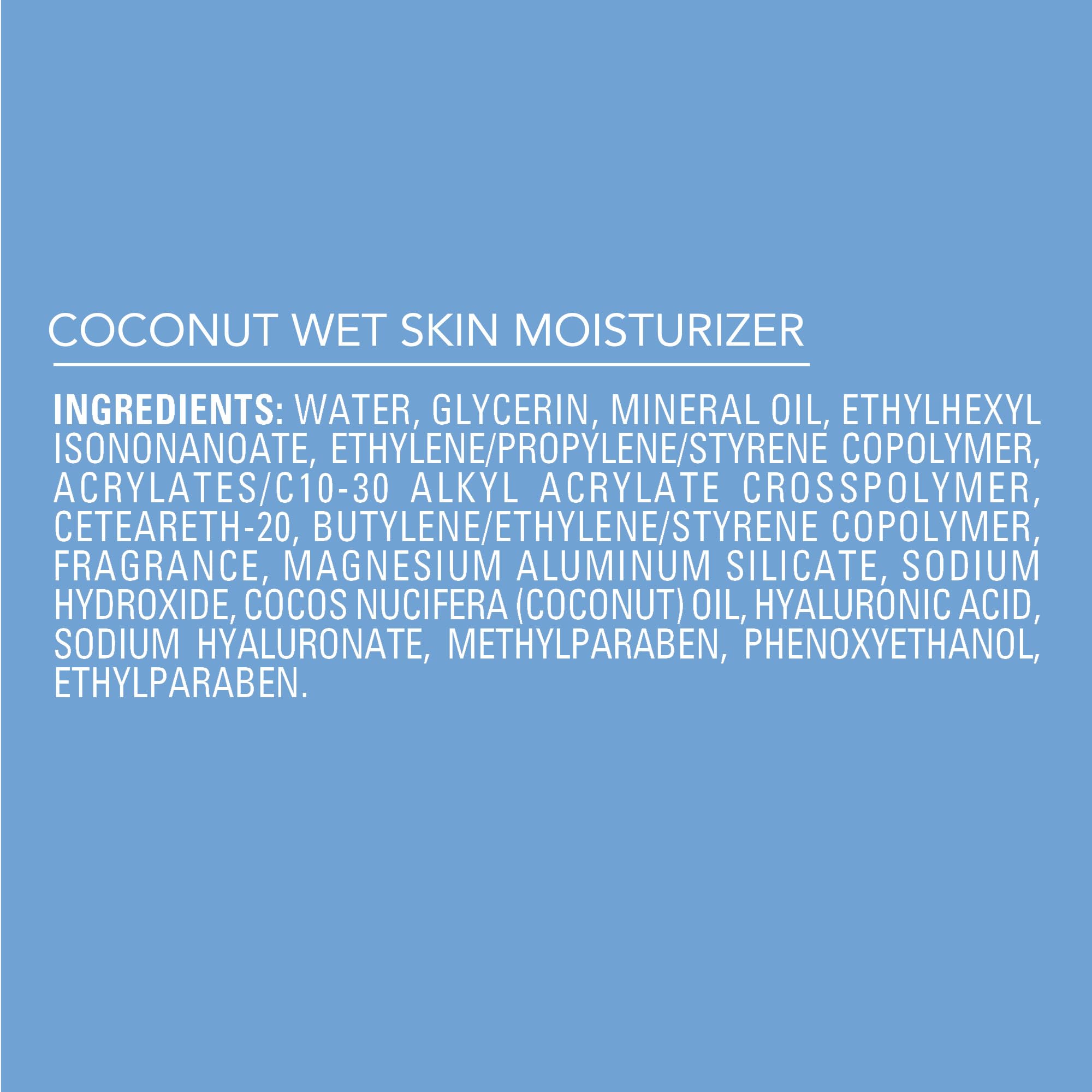Jergens Wet Skin Body Moisturizer with Coconut Oil, In Shower Lotion for Dry Skin, Fast-Absorbing, Non-Sticky, Dermatologist Tested, 10 Oz