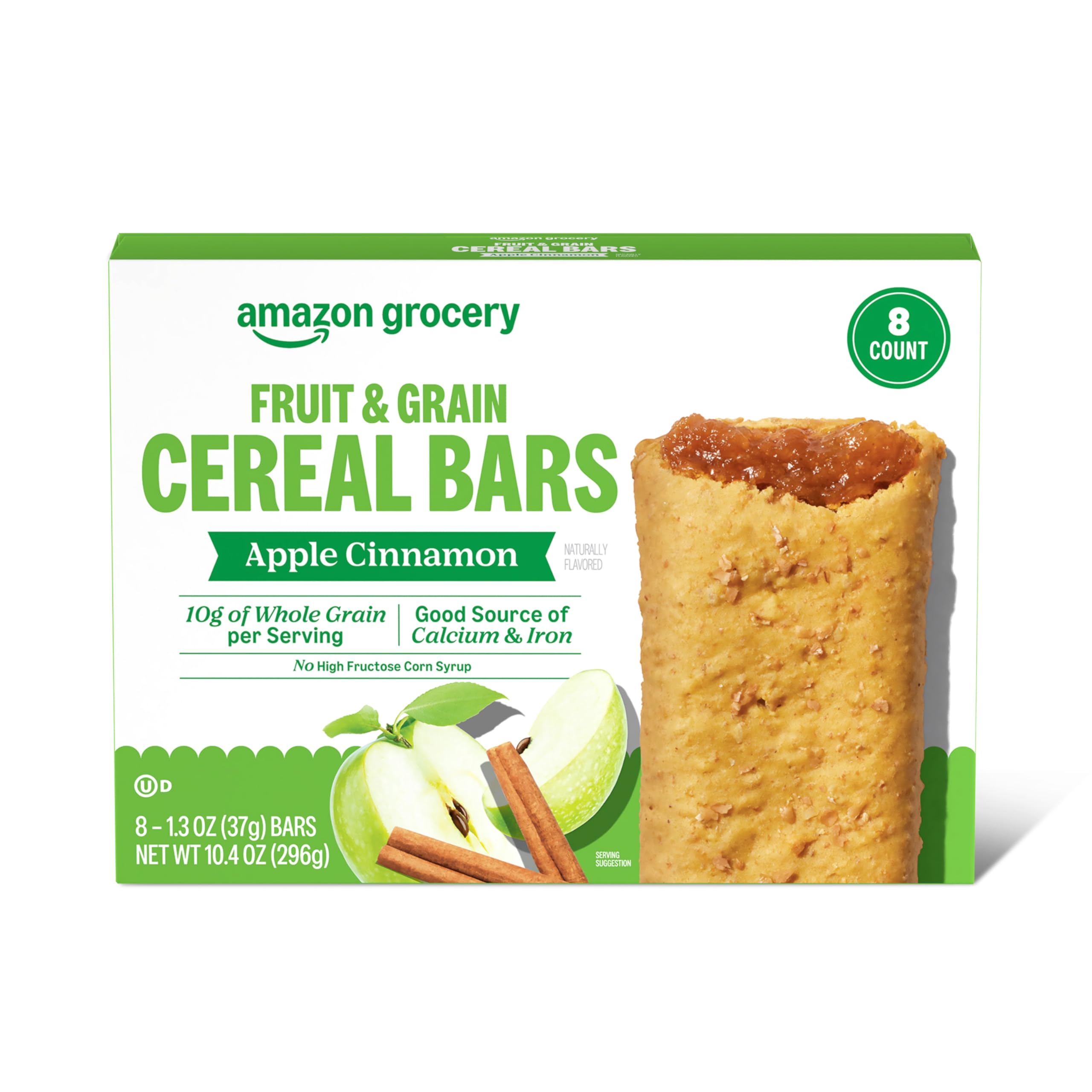 Grocery, Apple Cinnamon Fruit & Grain Cereal Bars, 1.3 Oz, 8 Ct (Previously Happy Belly, Packaging May Vary)