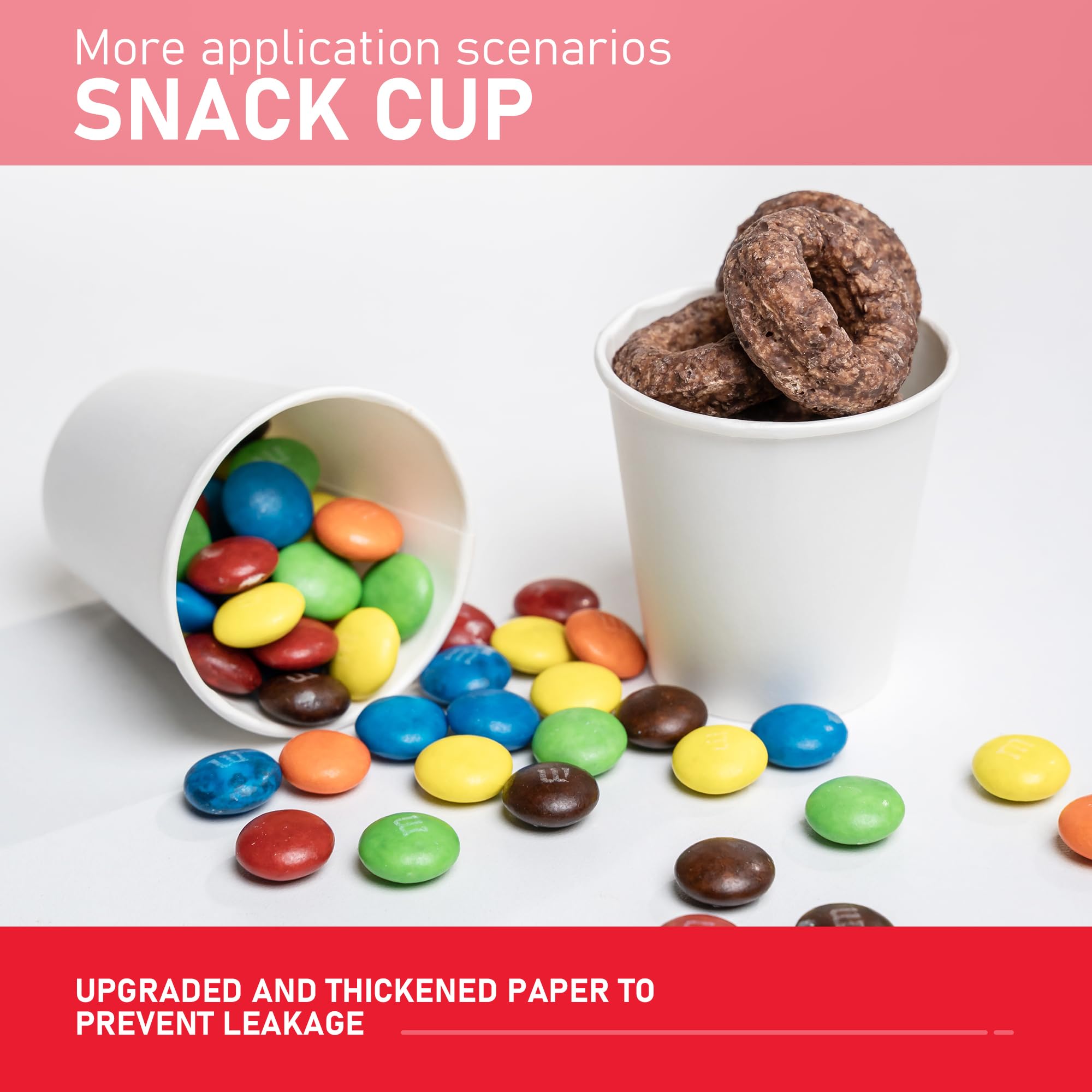 VPACKDUO 200 Pack 3 oz Bathroom Paper Cups, Small Bathroom Cups, Food-Safe Mouthwash Paper Cups, Leak-Free Small Disposable Coffee Cups for Daily Use, Travel and Camping