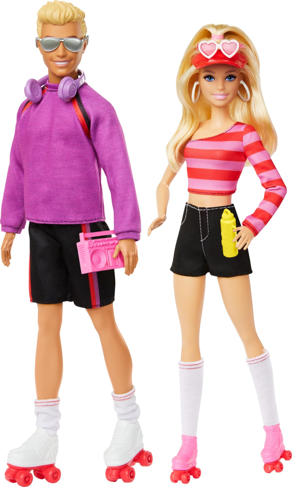 Barbie Fashionistas Set mit 2 Modepuppen & 6 Accessoires, Ken Rollschuh-Modepuppen, 65. Jubiläums-Sammelobjekt (Amazon Exclusive)