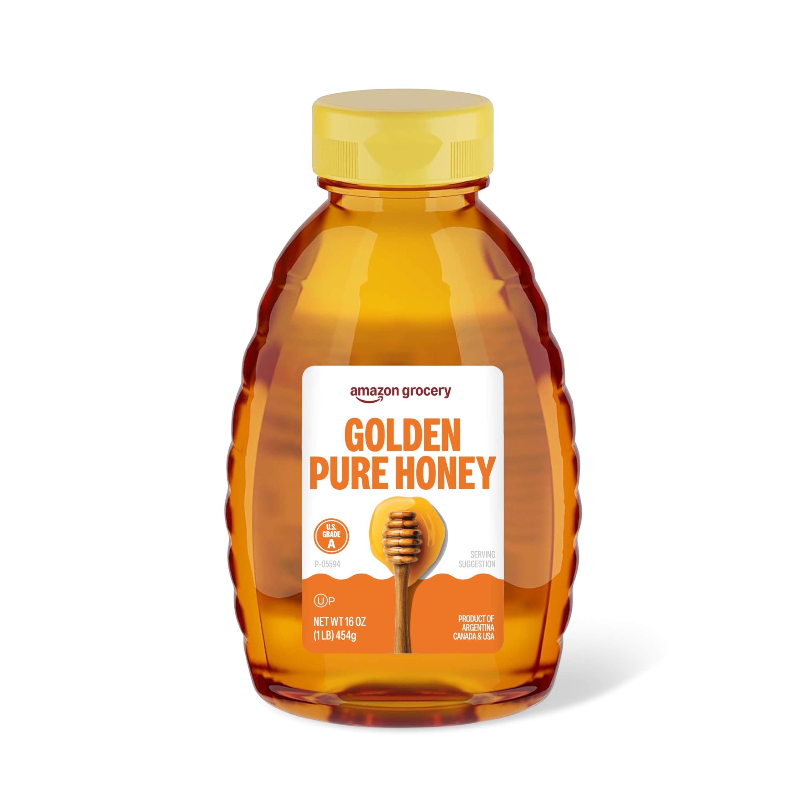 Amazon Lebensmittel, Golden Pure Honey, 16 Oz (Zuvor Amazon Fresh, Verpackung kann variieren)
