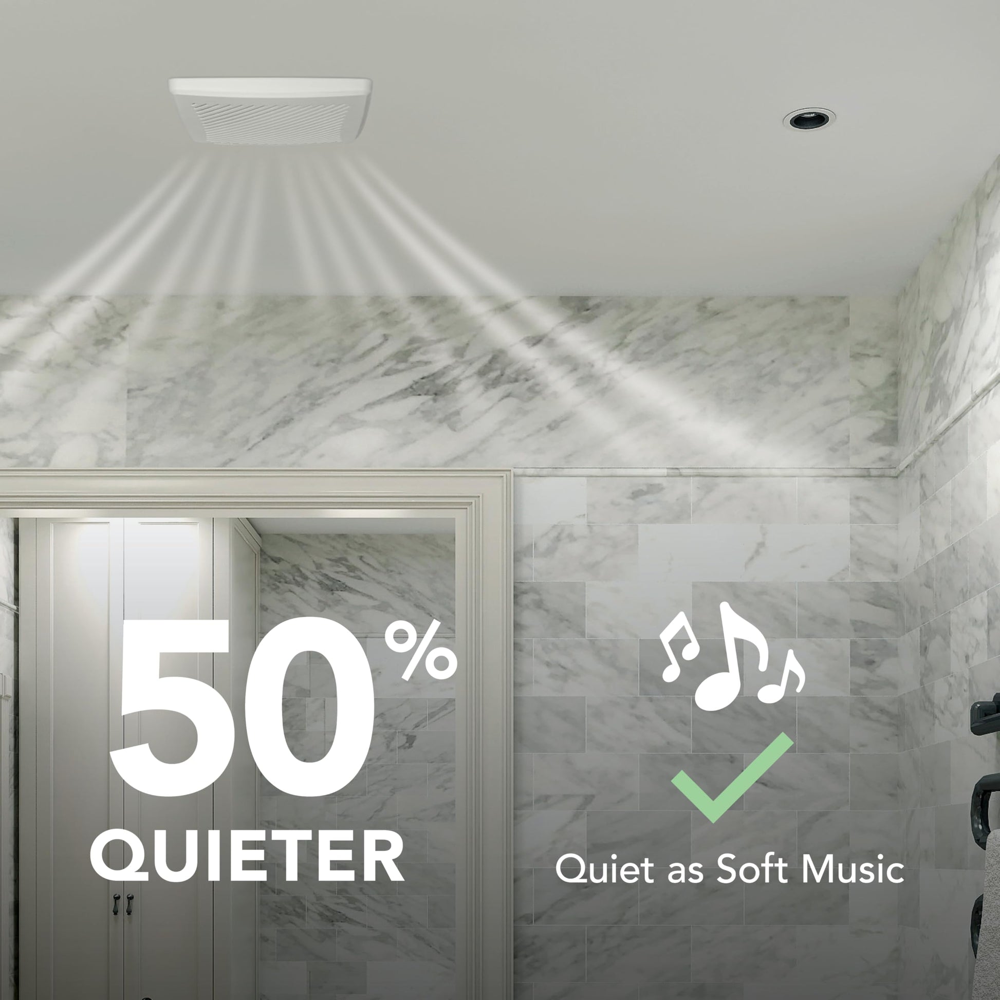 Broan-NuTone® Bathroom Exhaust Fan, 50 CFM Modern Grille, Energy Star Fan, 2.0 Sones
