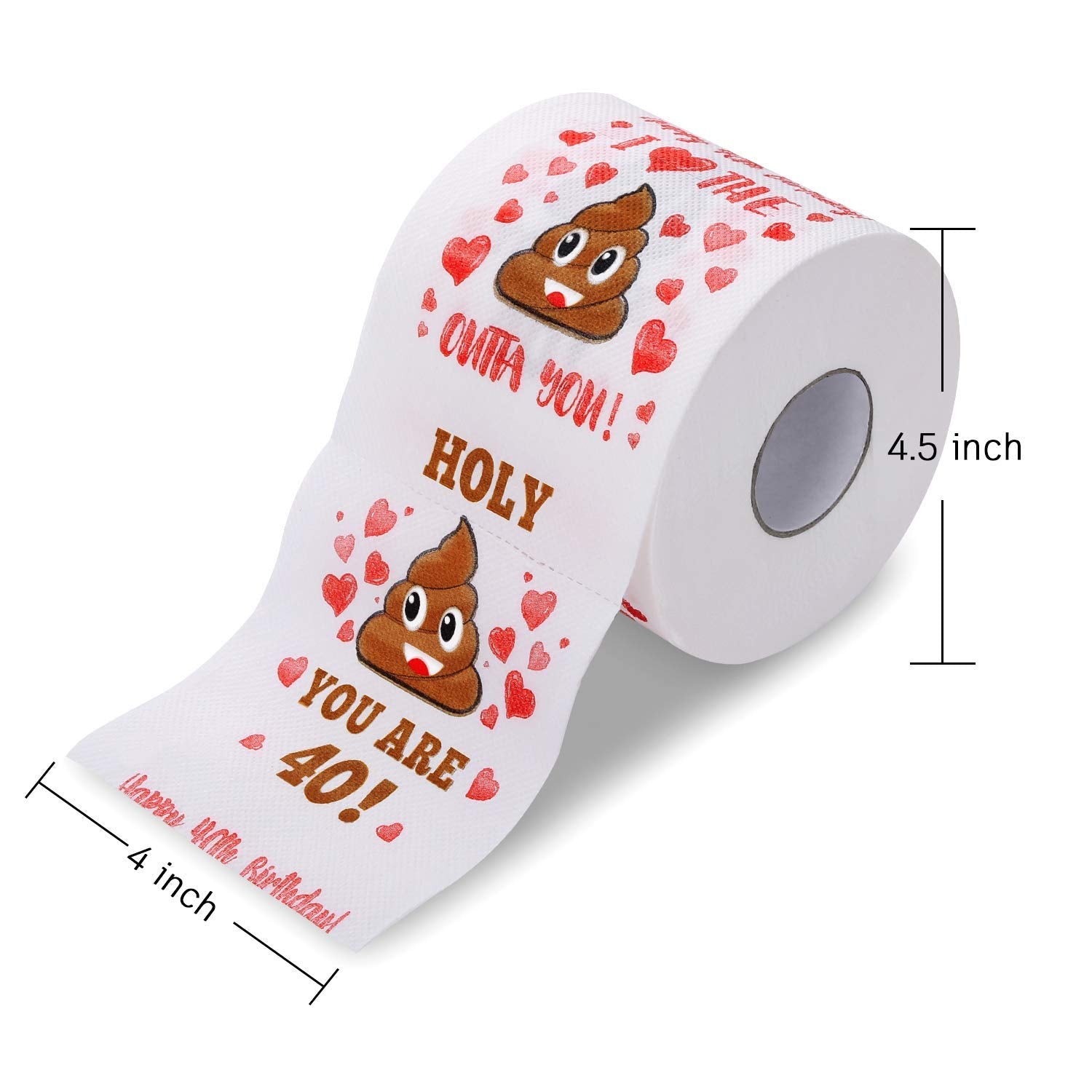 40th Birthday Gifts for Women, Men, Her, Him - Happy Prank Toilet Paper - 40th Birthday Decorations, Party Supplies Favors - 40 Years Old Funny Gag Gift Ideas, Novelty Bday Present for Friends, Family