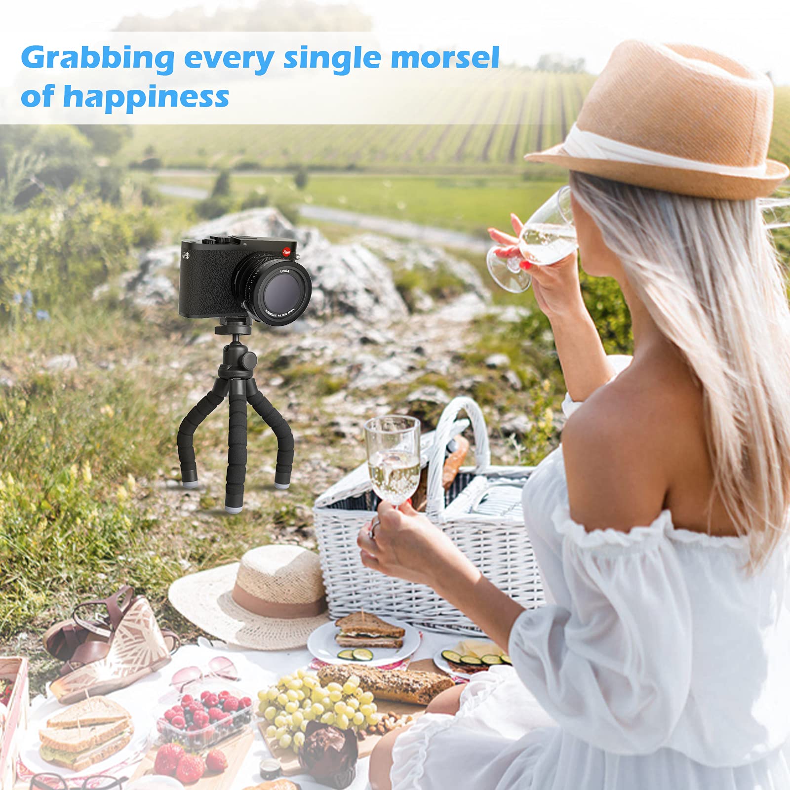 Ubeesize Phone Tripod, Portable and Flexible Tripods with Wireless Remote and Clip, Cell Phone Tripode Stand for Video Recording