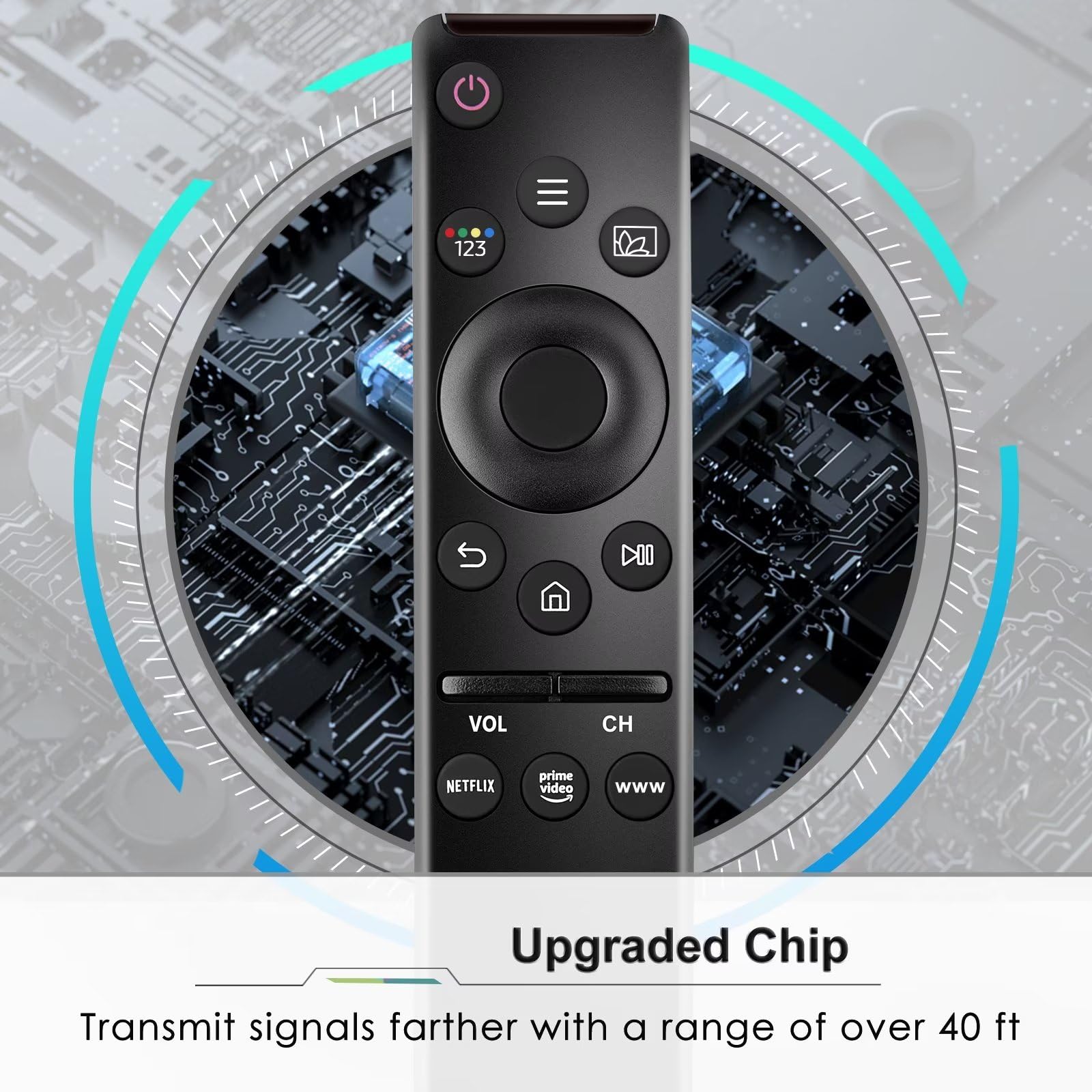 Universal Remote Control Compatible for All Samsung TV LED QLED UHD SUHD HDR LCD Frame Curved Solar HDTV 4K 8K 3D Smart TV Remote Replacement, with Buttons for Netflix, Prime Video, WWW