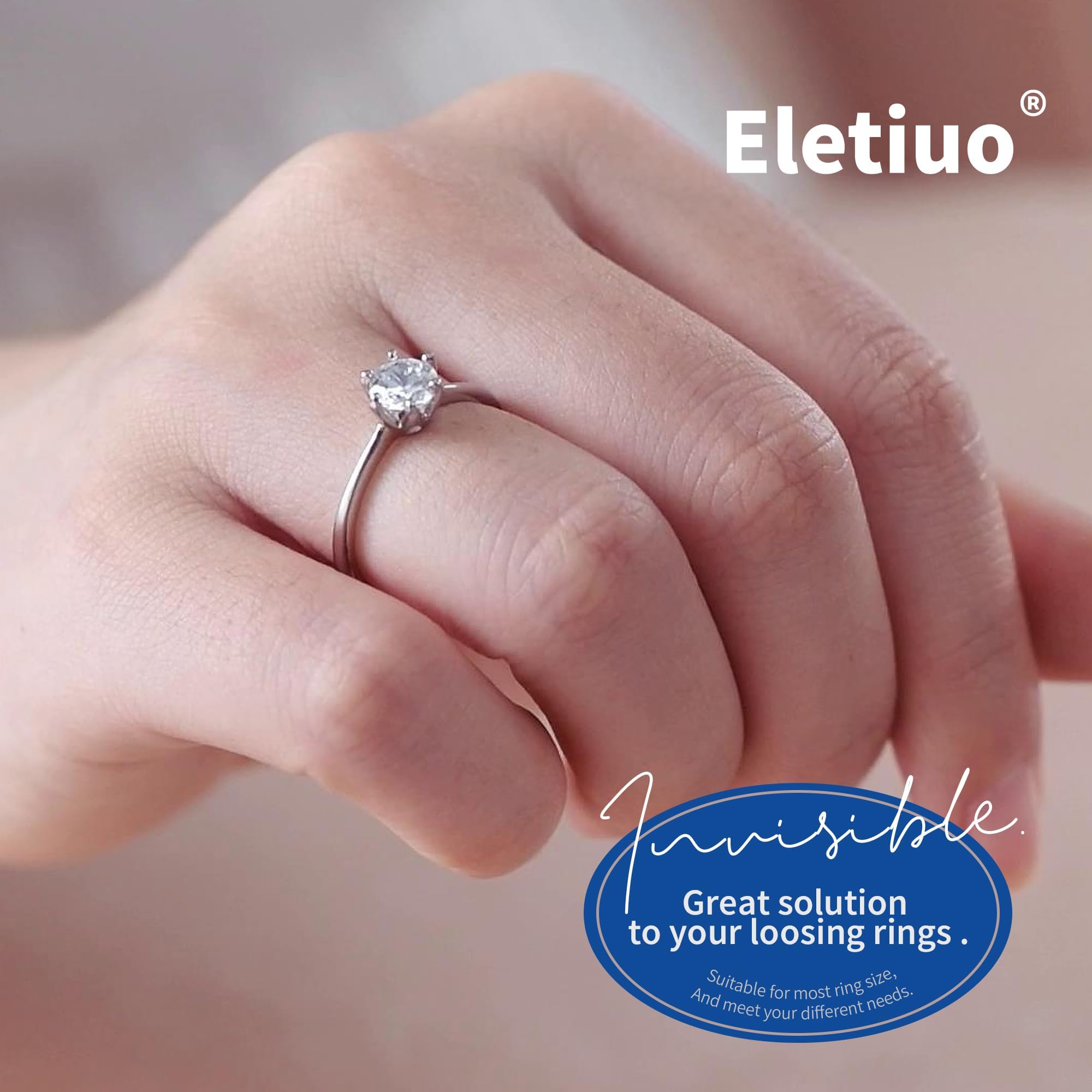ELETIUO Invisible Ring Size Adjuster for Loose Rings,6 Sheets-234 Pcs Transparent Ring Size Reducer Tightener,Fitter for Wide Rings,Multiple sizers for Man and Woman