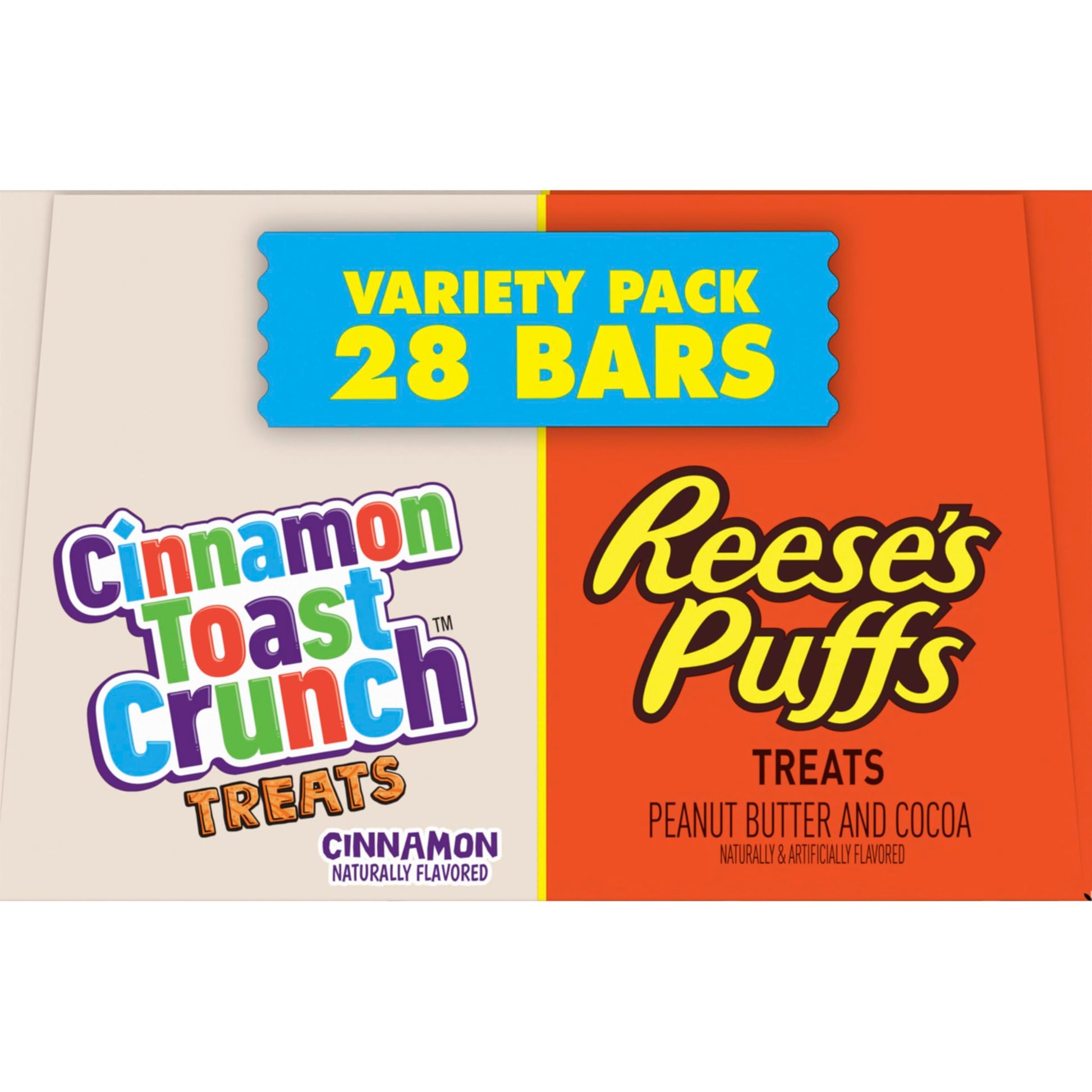 Cinnamon Toast Crunch and REESE'S Puffs Cereal Treat Bars Variety Pack, Snack Bars, 28 Ct, 23.8 oz