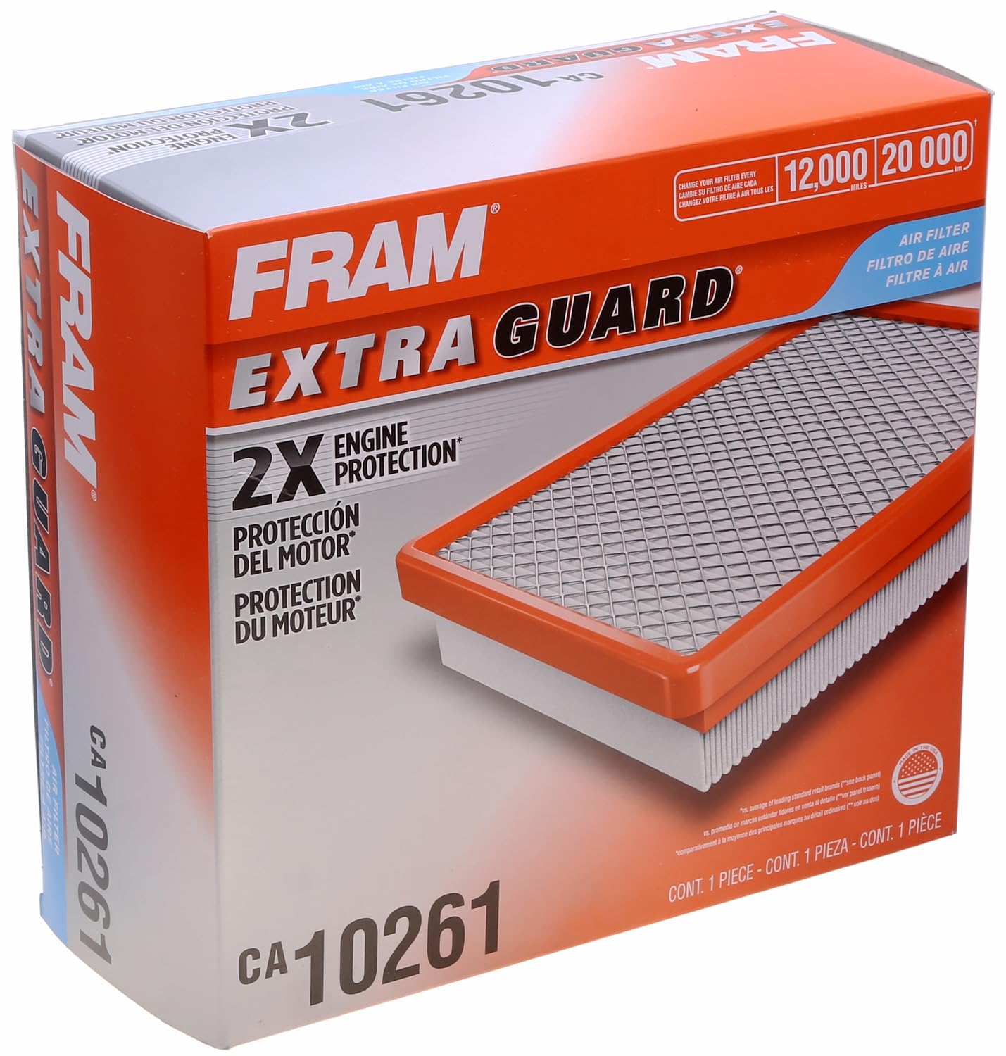 FRAM Extra Guard CA10261 Replacement Engine Air Filter for 2007-2022 Dodge Ram 2500-5500 (6.4L & 6.7L), Provides Up to 12 Months or 12,000 Miles Filter Protection