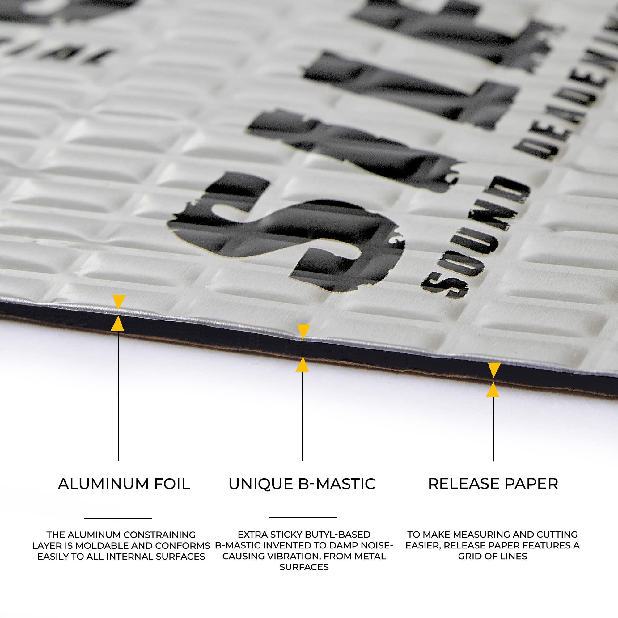 Siless 80 mil (2mm) 36 sqft (3.4 sqm) Car Sound Deadening mat - Butyl Automotive Sound Deadener - Noise Insulation and Vibration Dampening Material (36 sqft)