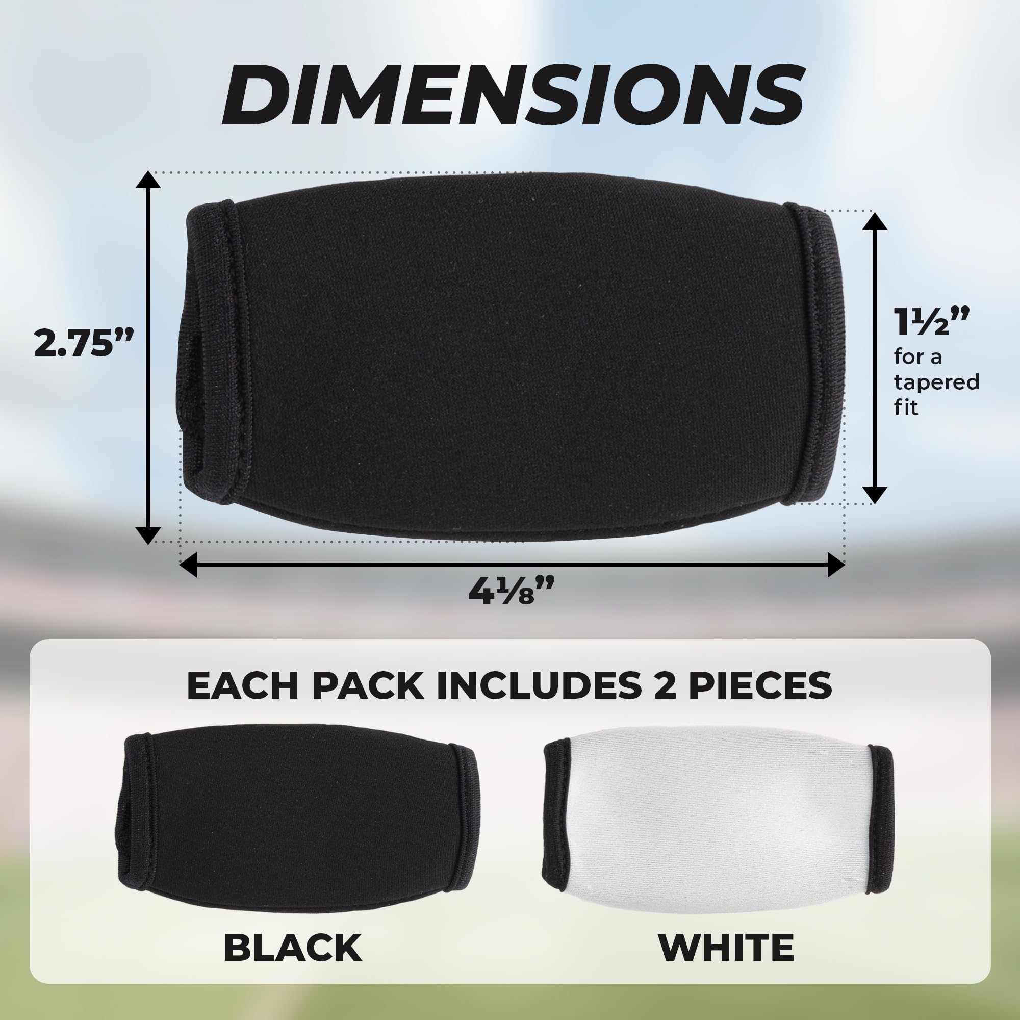 Unique Sports Football Chin Strap Pads, 2 Pack - Black and White, One Size Fits All