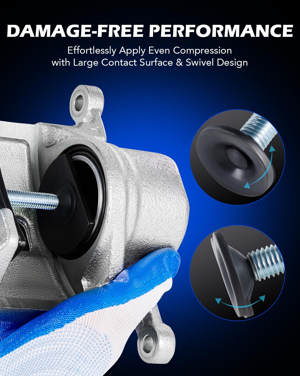 Orion Motor Tech Brake Pad Spreader, Heavy Duty Brake Pad Spreader Tool, Brake Piston Compressor Tool for Compressing Inner Pad, Solid Steel Disc Brake Caliper Spreader for Cars & Light Trucks