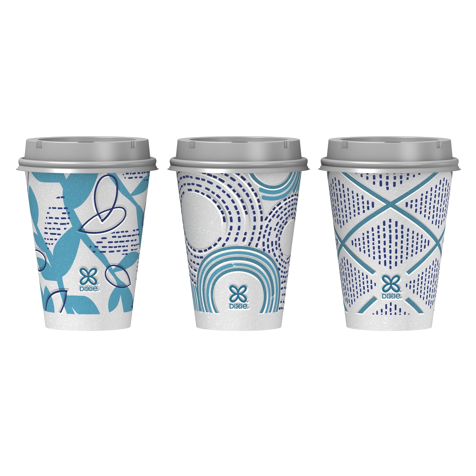 Dixie To Go Paper Coffee Cups With Lids, 12 oz, 14 ct, Disposable Insulated Paper Cups for On-The-Go Hot or Cold Beverages