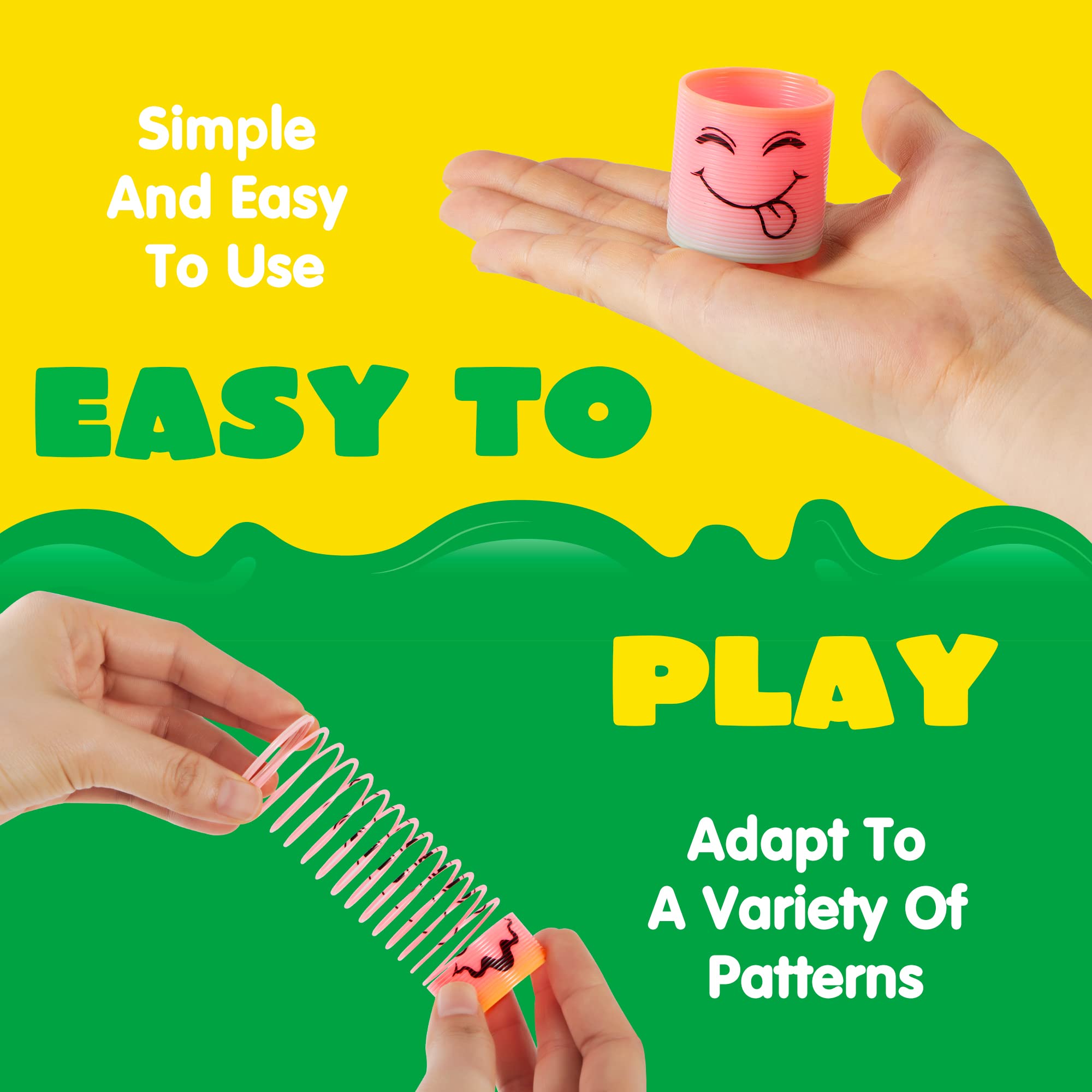 JOYIN 30 Pcs Spring Rainbow Party Favor, Mini Plastic Coil Spring Toy, Fidget Stress Coil Mini Springs Bulk Toys for Carnival Prize Birthday, Halloween Goodie Bag Stuffers