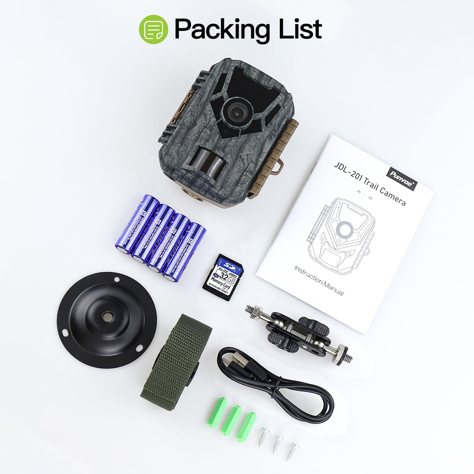 Punvoe Trail Camera 2 Pack 36 MP 2.7K Game Camera 32GB Memory Card 4 Batteries Time 2.0" LCD Screen, Trail Cameras with 120°Wide Night Vision IP66 Waterproof for Monitoring Wildlife Trail Cam