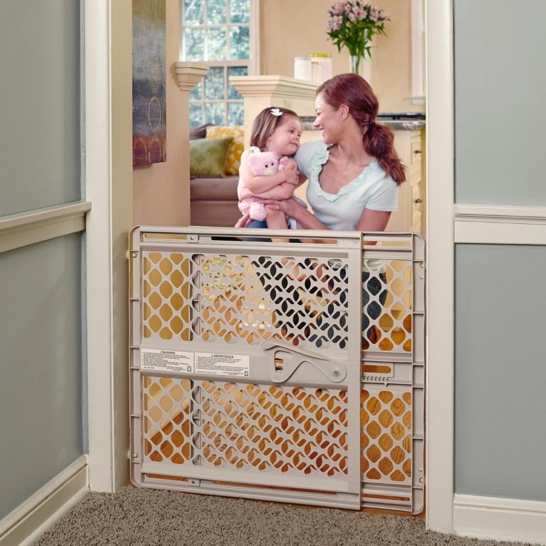 Toddleroo by North States - Supergate Ergo Baby Gate: Plastic Baby Gate for Stairs & Doorways - Adjustable Indoor Safety Gate - Made in USA - 26 to 42 Inches Wide - 26 Inches Tall - Sand