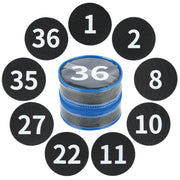 36 Pack Black Carpet Floor Circle Sit Markers with Numbers 1-36, Classroom Spot Markers for Teachers, Students, Kids - 4 Inch Floor Dots for Home, Elementary, Preschool