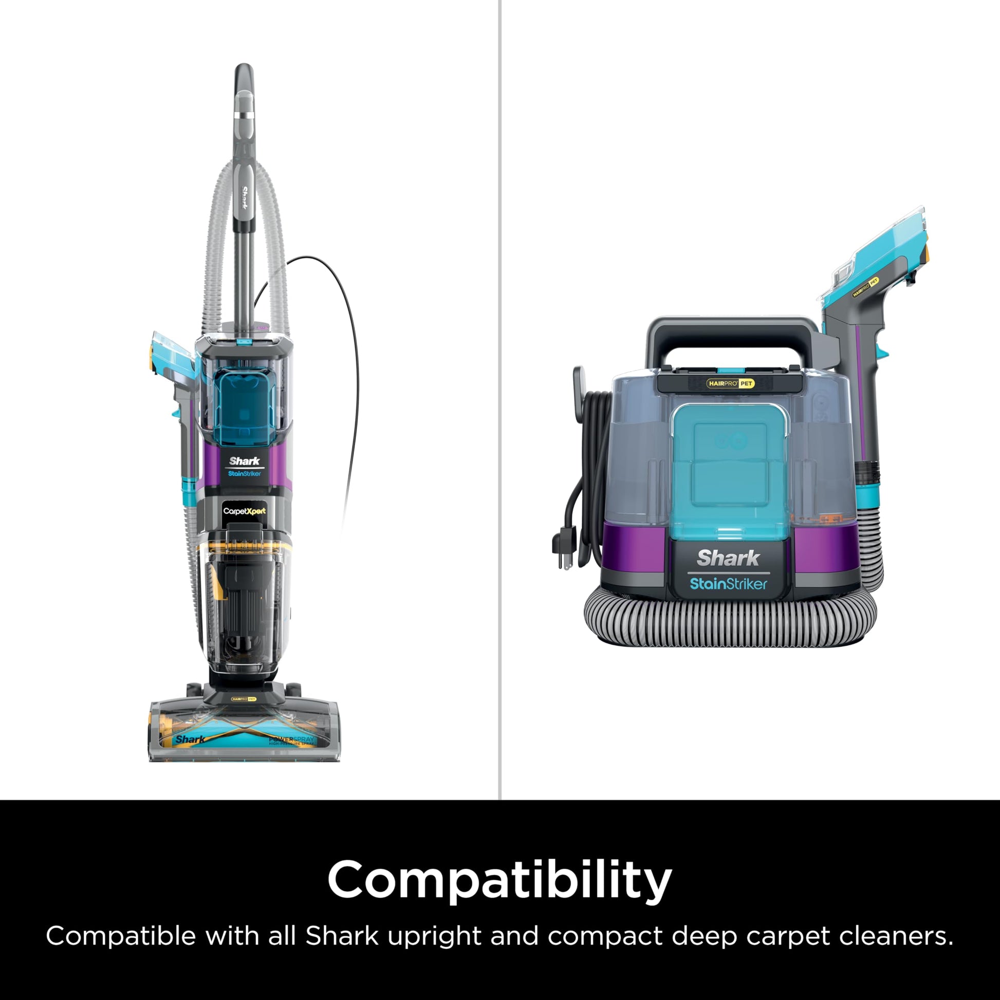 Shark CarpetXpert Deep Clean Pro Formula for All Shark Upright & Portable Carpet Cleaners, Formulated for all Carpets, Upholstery & Area Rugs, Eliminates Tough Pet Messes and Odors, 48oz, EXCM48
