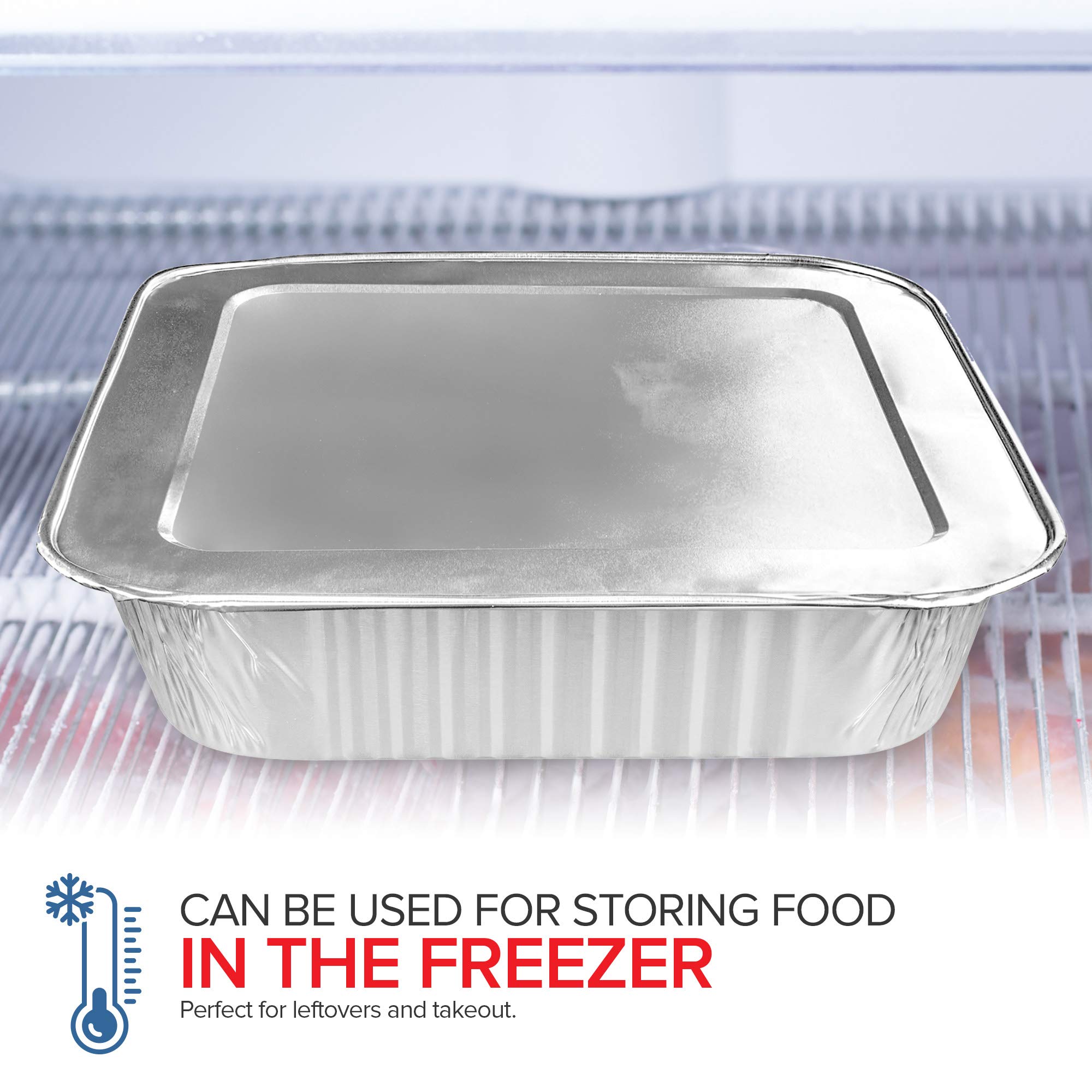 8x8 Foil Pans with Lids (20 Pack) 8 Inch Square Aluminum Pans with Covers -Disposable Food Containers Great for Baking Cake, Cooking, Heating, Storing, Prepping Food