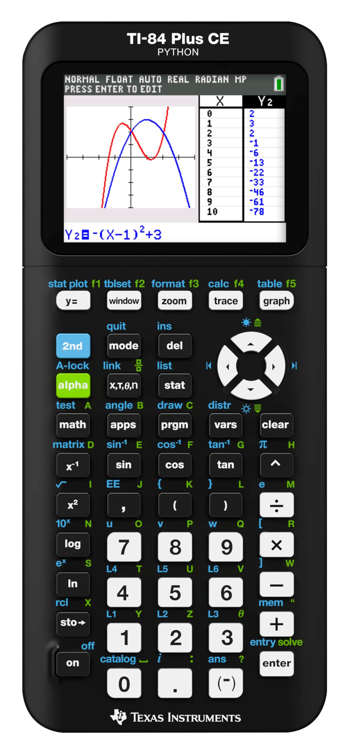 Texas Instruments TI-84 Plus CE Farbiger Grafikrechner, Schwarz