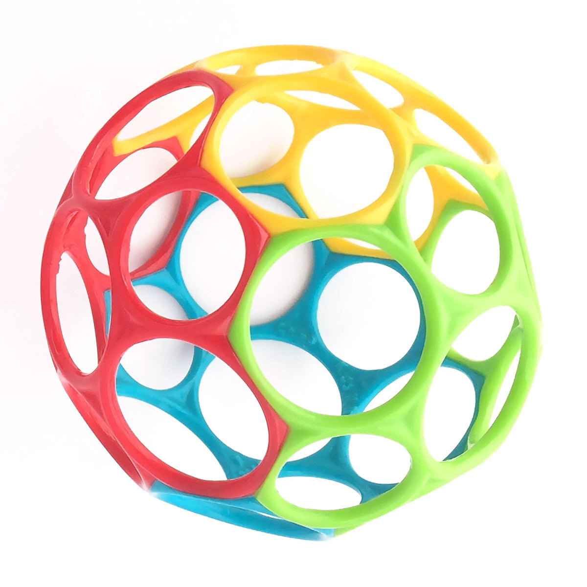 Bright Starts Oball Easy Grasp Classic Ball BPA-freies Babyspielzeug in Rot, Gelb, Grün, Blau, Alter: Neugeborene und älter, 10 cm