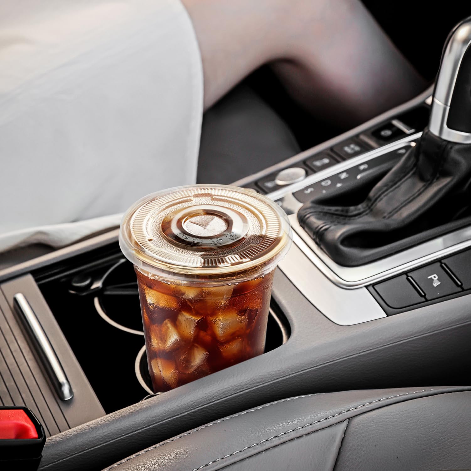 Huifany 100 Pack 16 oz Disposable Plastic Cups with Lids and Straws, Clear Party Coffee Cups for Cold Beverages, Smoothies, Iced Coffee, and Leak-Proof, BPA-Free