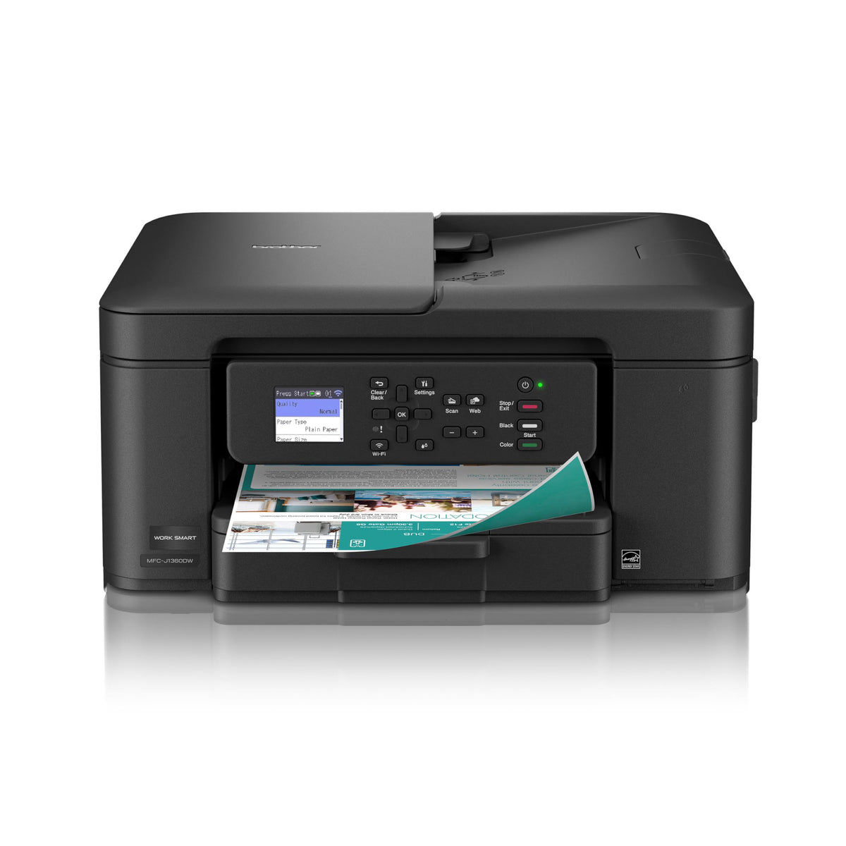 طابعة Brother Work Smart 1360 اللاسلكية النافثة للحبر الملونة المتكاملة مع طباعة تلقائية على الوجهين وشاشة ملونة 1.8 بوصة | تتضمن تجربة اشتراك Refresh (1) (MFC-J1360DW) (تستخدم أحبار سلسلة LC501)